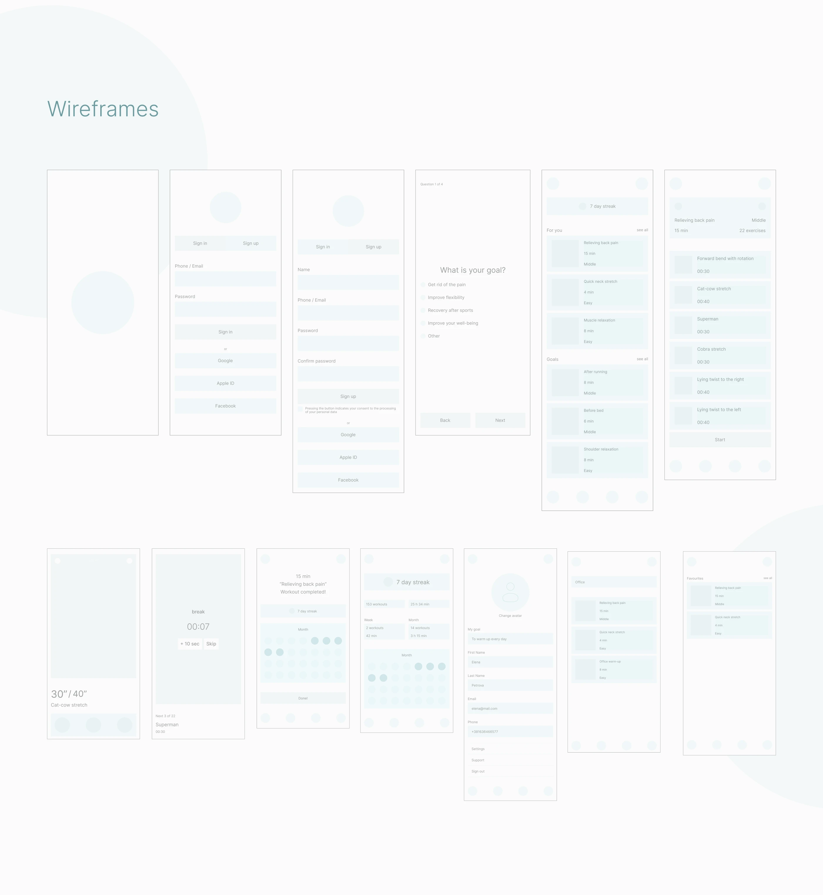 KOVA — приложение для растяжки и повышения подвижности | UX/UI case study — Изображение №10 — Интерфейсы на Dprofile