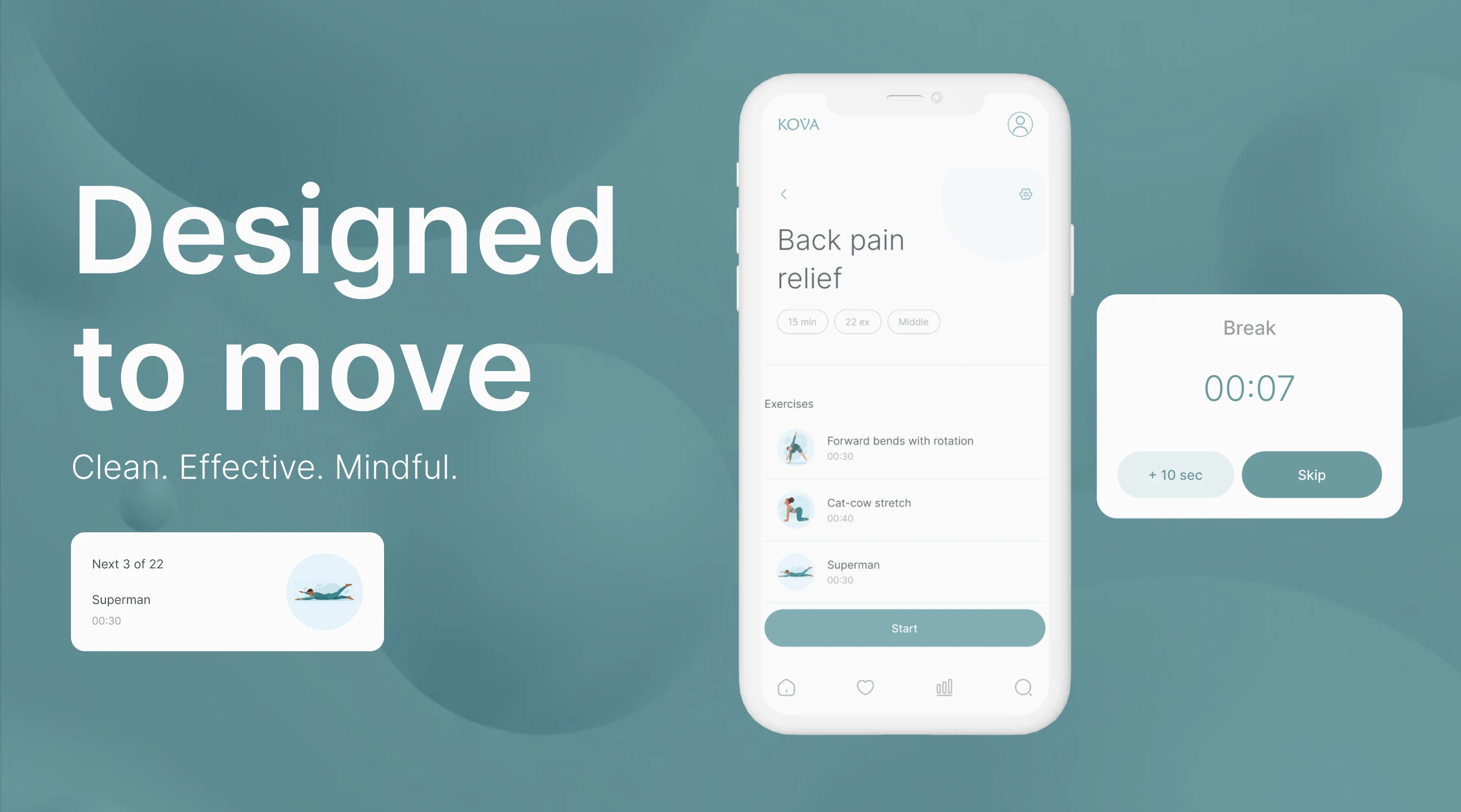 KOVA — приложение для растяжки и повышения подвижности | UX/UI case study — Изображение №11 — Интерфейсы на Dprofile