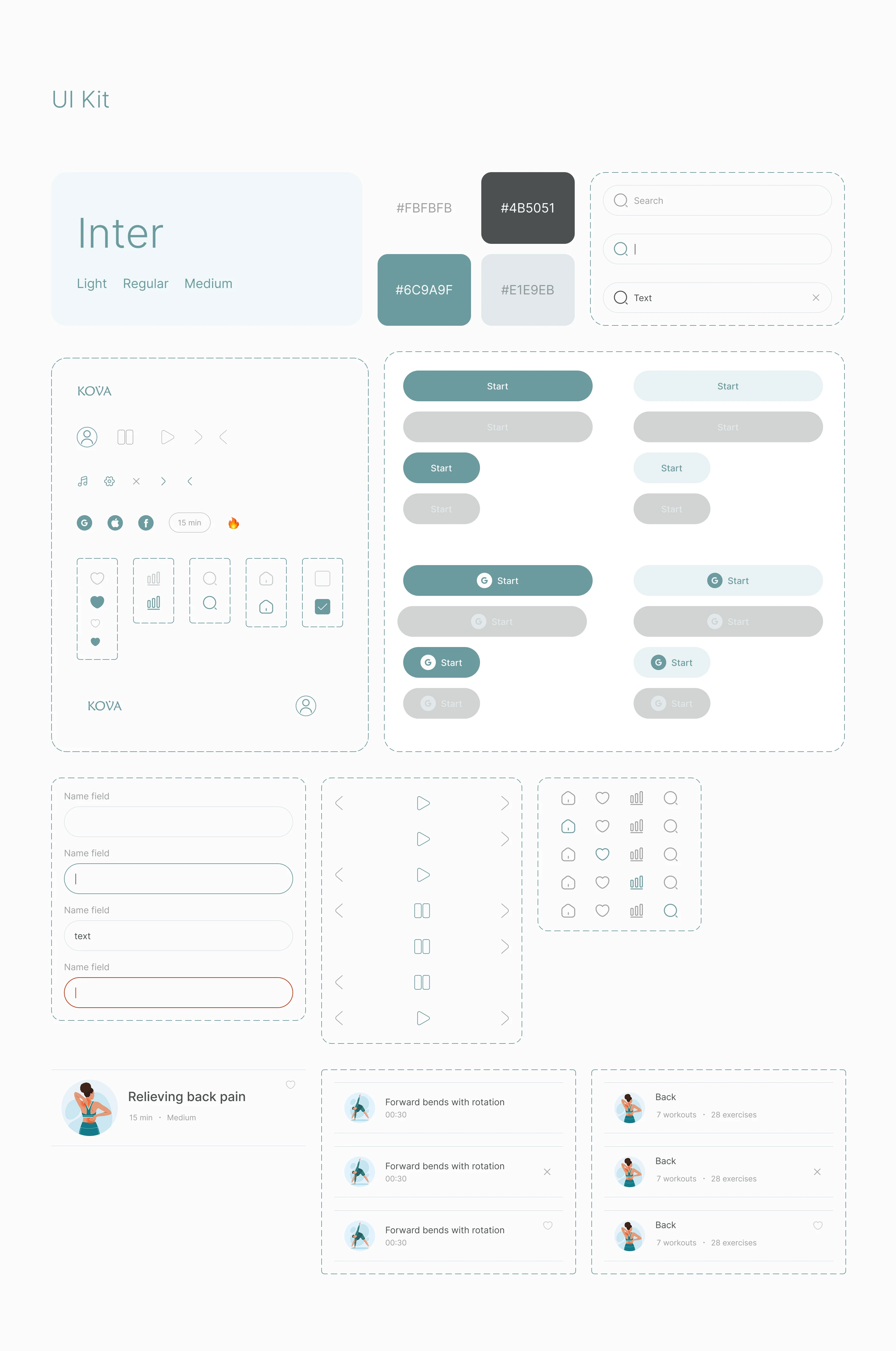 KOVA — приложение для растяжки и повышения подвижности | UX/UI case study — Изображение №12 — Интерфейсы на Dprofile