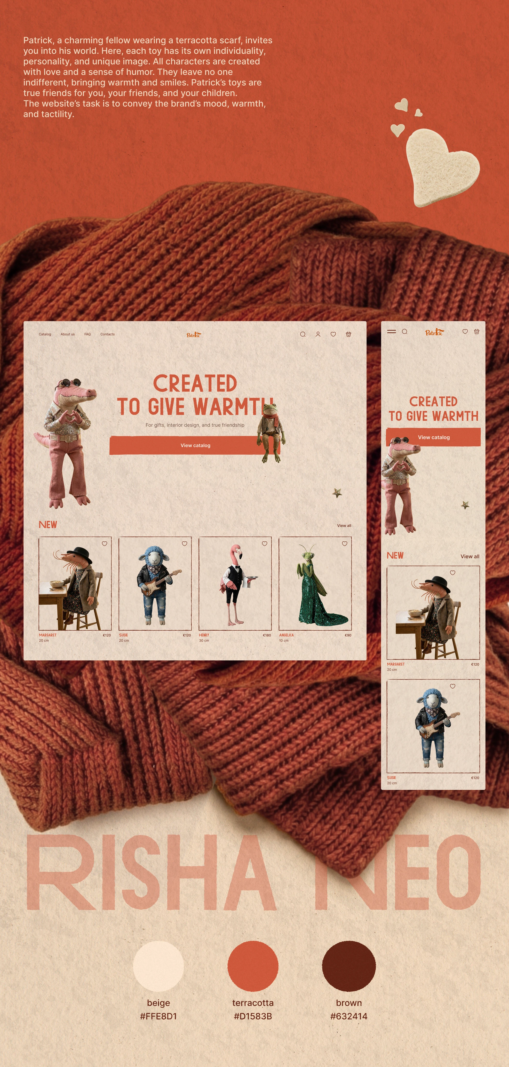 Patrick — online store UI for handmade soft toys — Изображение №2 — Интерфейсы на Dprofile