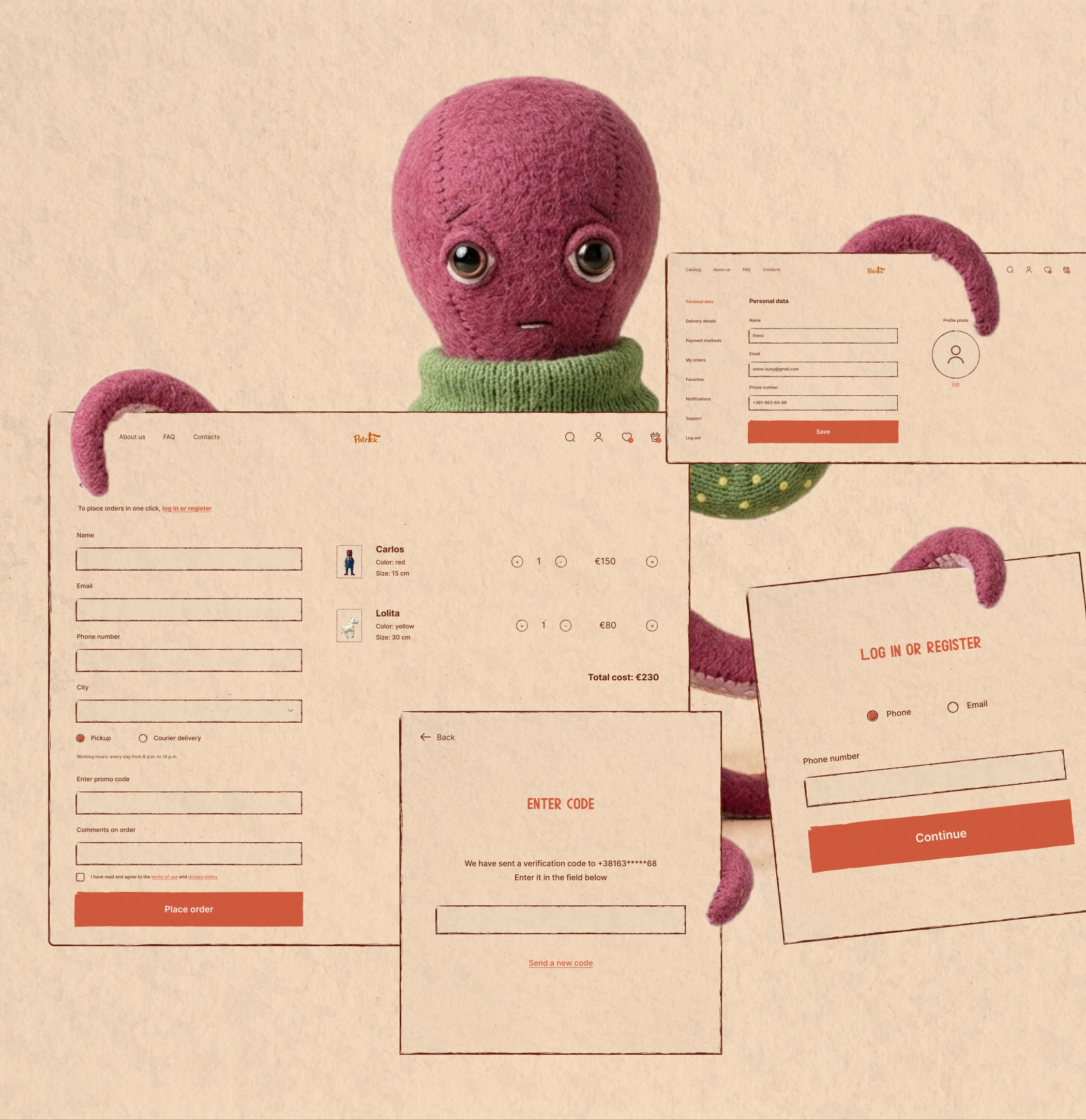 Patrick — online store UI for handmade soft toys — Изображение №6 — Интерфейсы на Dprofile