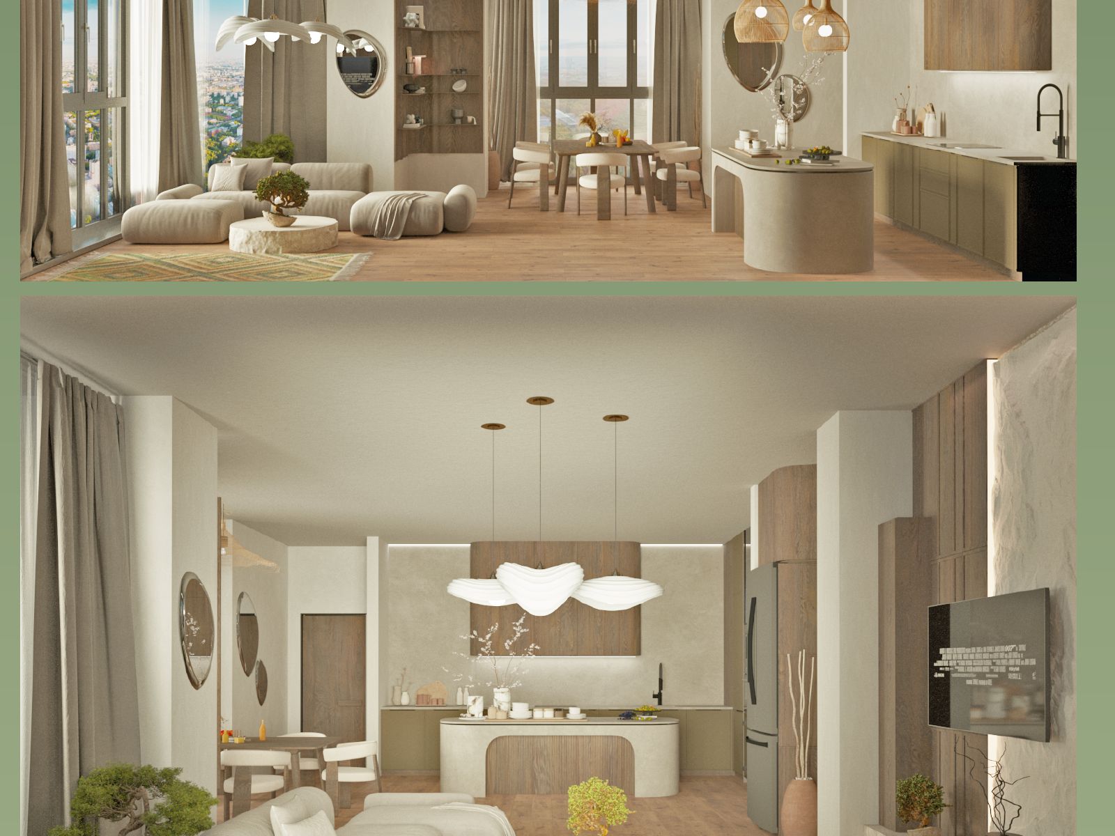 Дизайн интерьеров квартиры в стиле ваби-саби — Изображение №3 — 3D, Архитектура на Dprofile