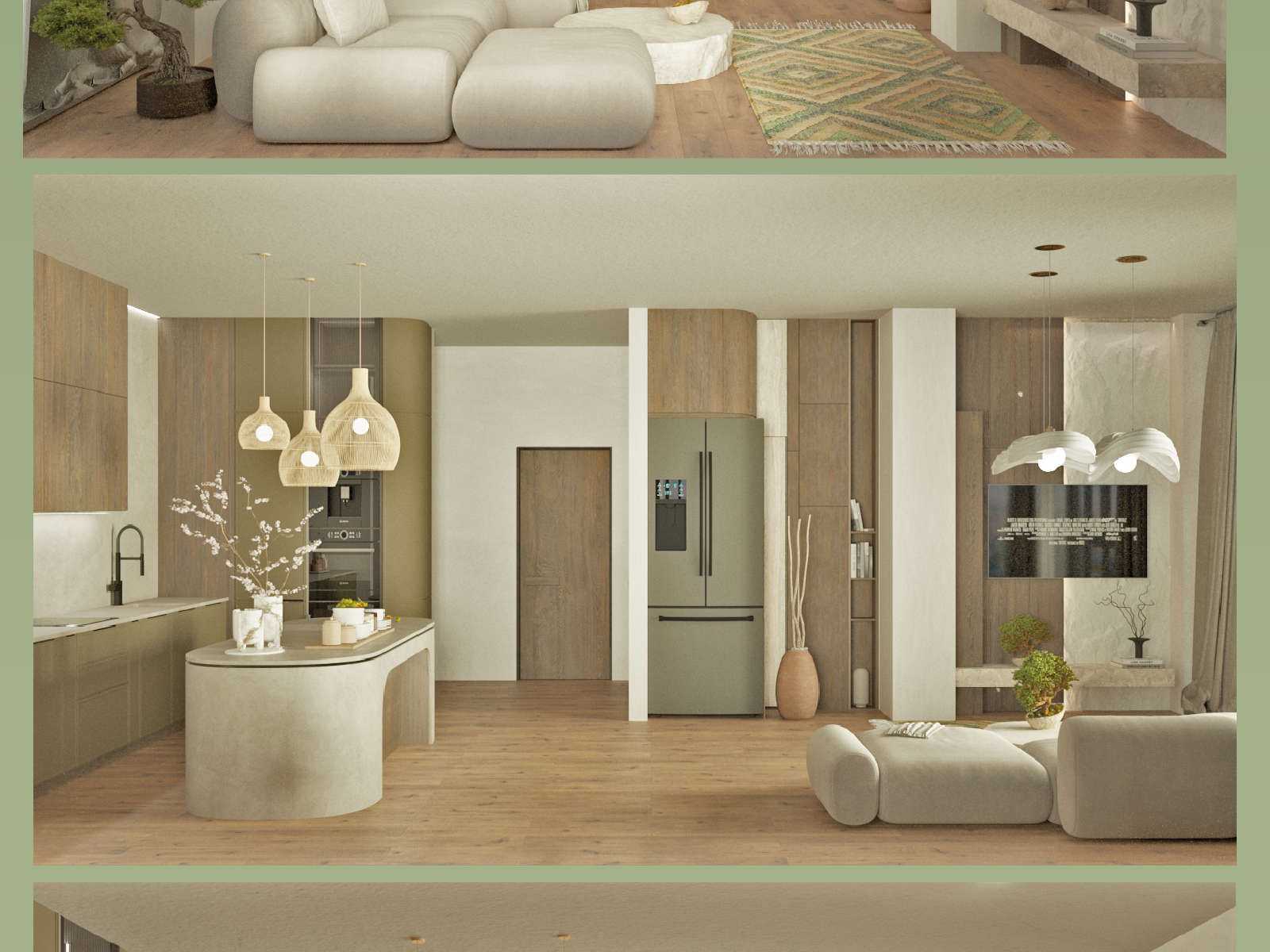 Дизайн интерьеров квартиры в стиле ваби-саби — Изображение №4 — 3D, Архитектура на Dprofile