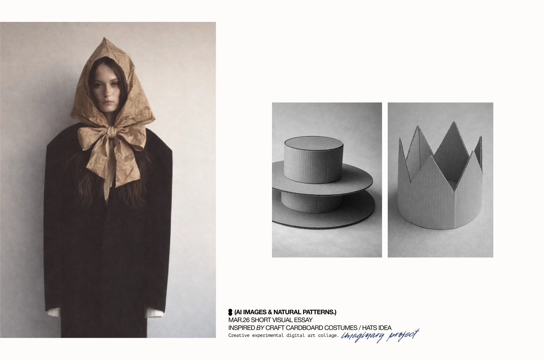 Cardboard hats (AI&craft design) :: creative visual essay — Изображение №5 — Иллюстрация, Нейро на Dprofile