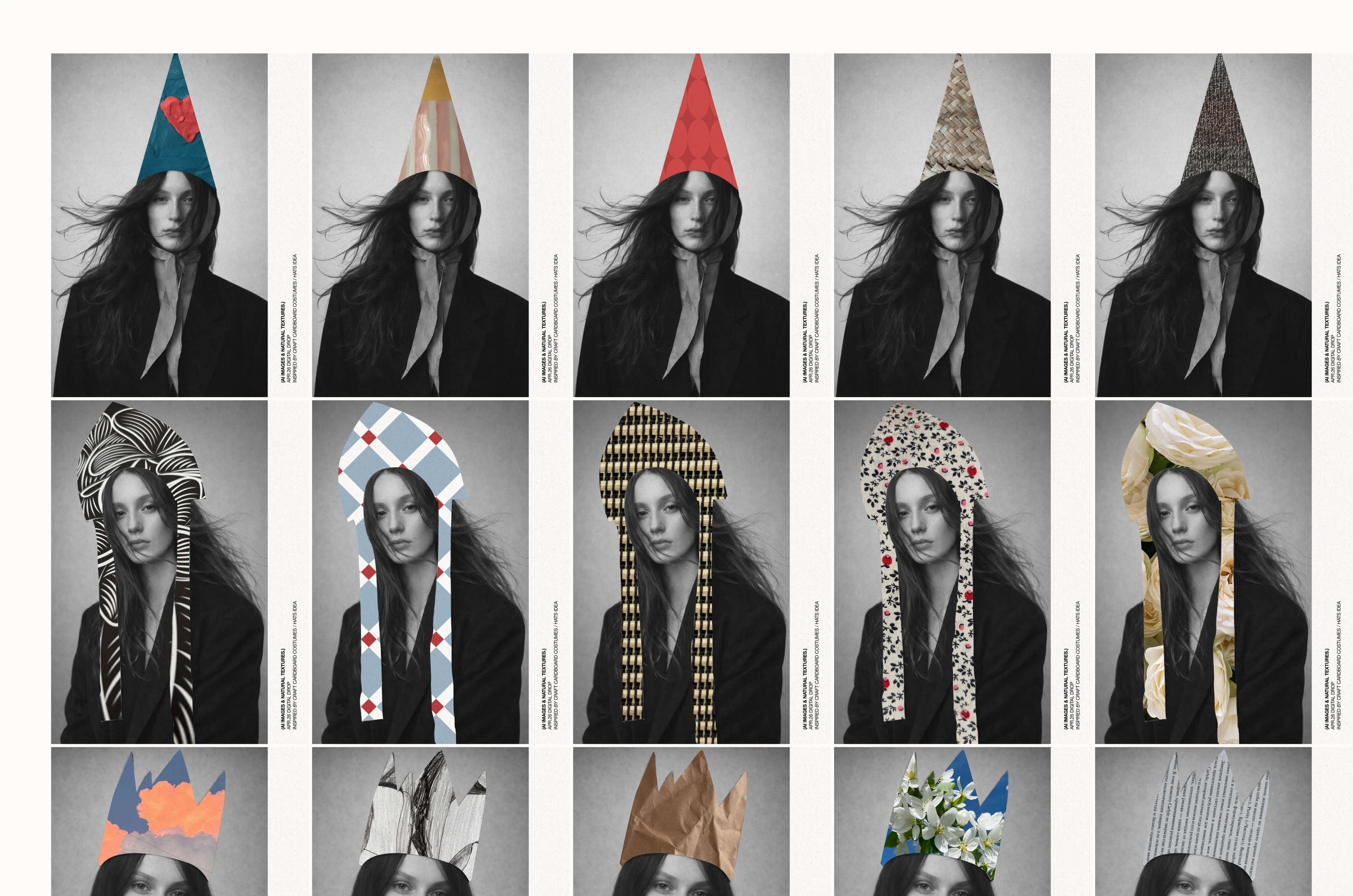 Cardboard hats (AI&craft design) :: creative visual essay — Изображение №6 — Иллюстрация, Нейро на Dprofile