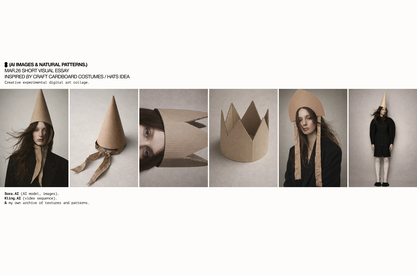 Cardboard hats (AI&craft design) :: creative visual essay — Изображение №3 — Иллюстрация, Нейро на Dprofile