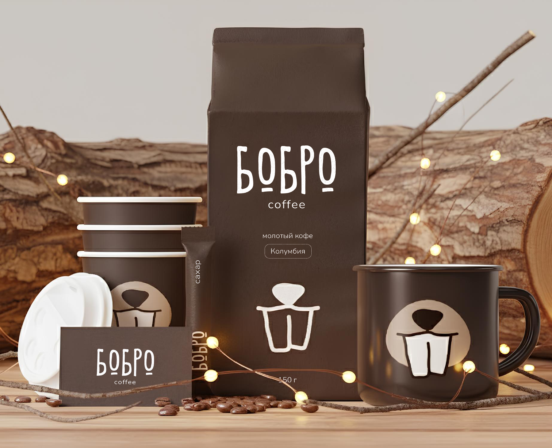 Кофейня БОБРО / Брендинг на Dprofile