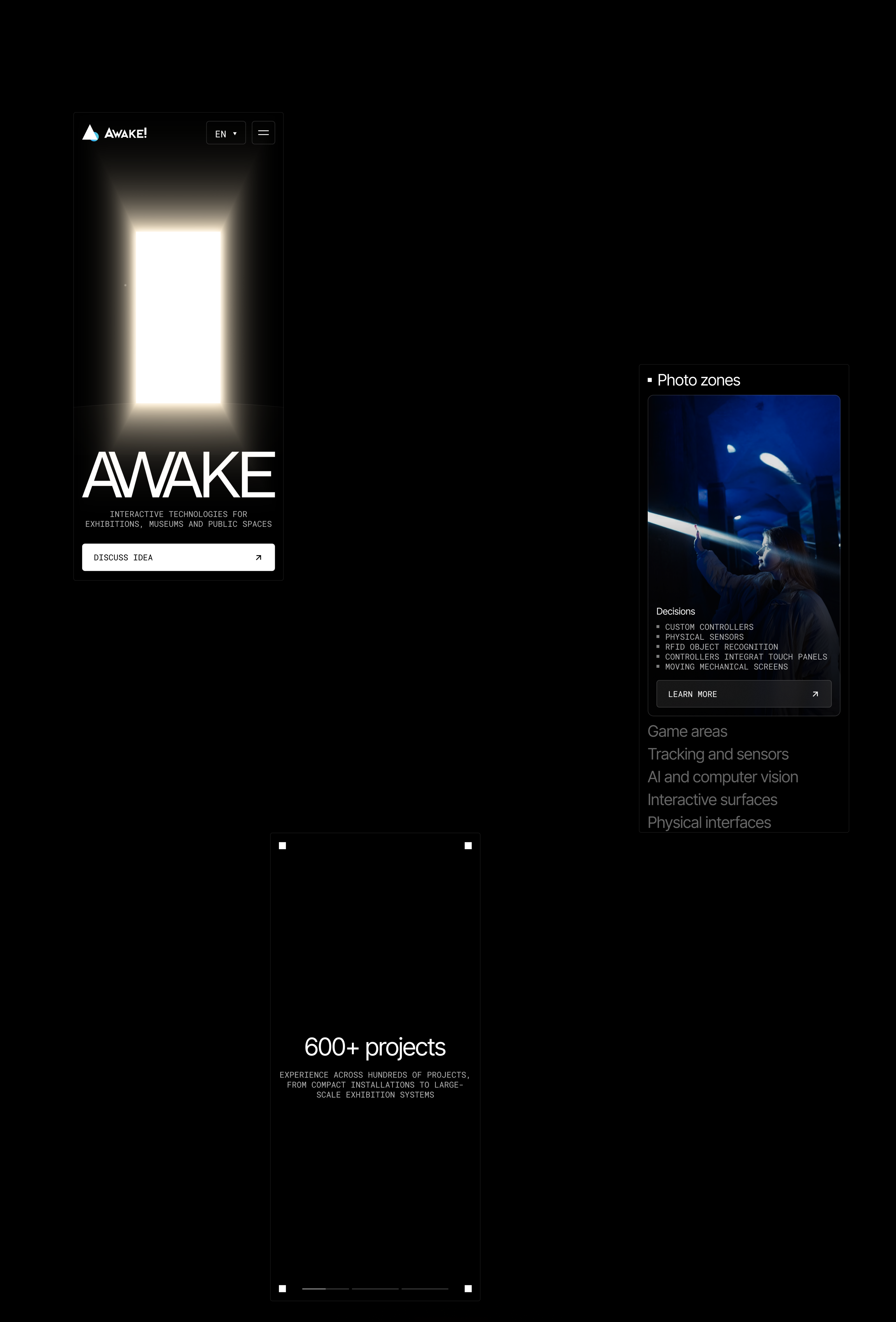 AWAKE — сайт для технологической компании — Изображение №3 — Интерфейсы, Анимация на Dprofile