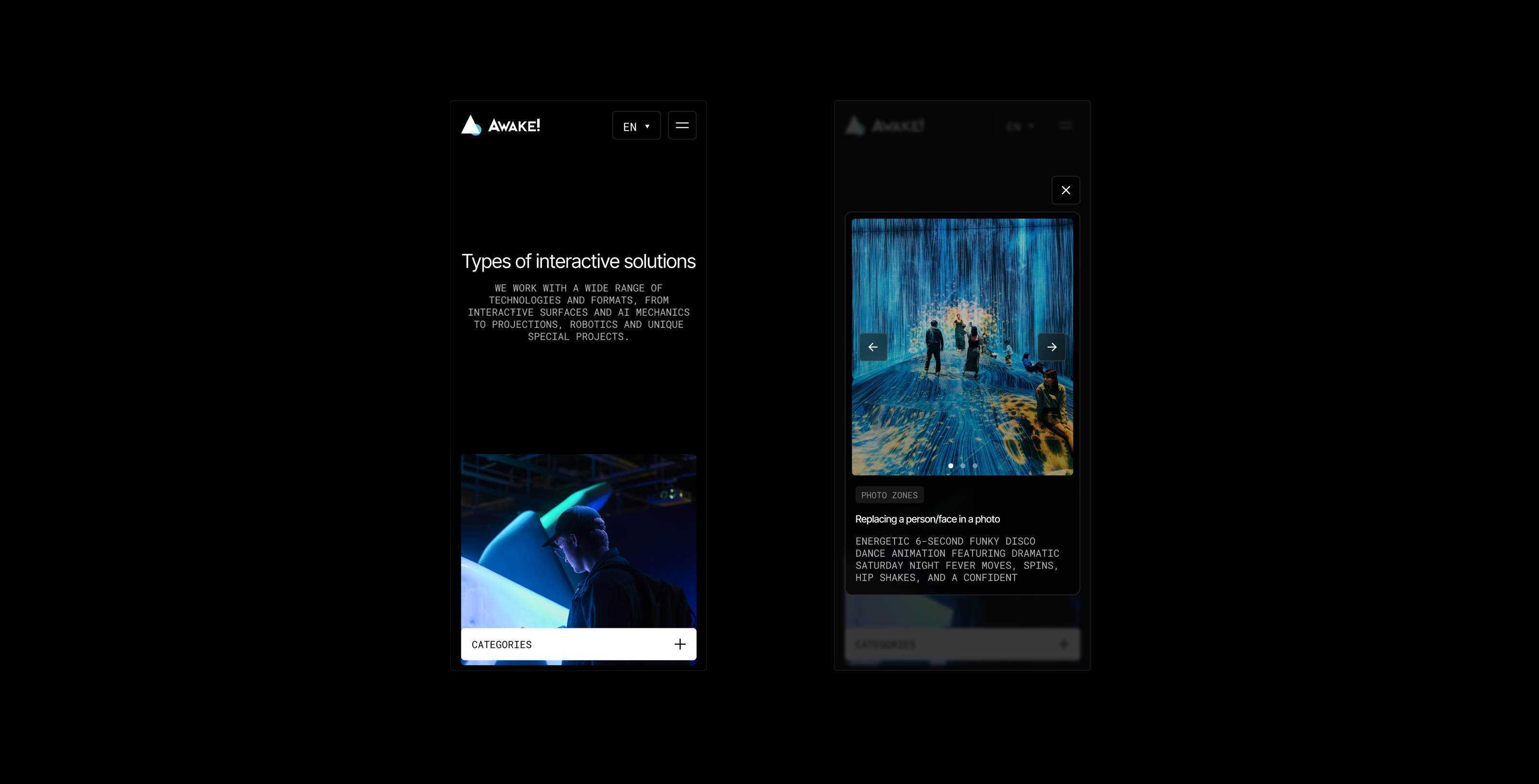 AWAKE — сайт для технологической компании — Изображение №6 — Интерфейсы, Анимация на Dprofile