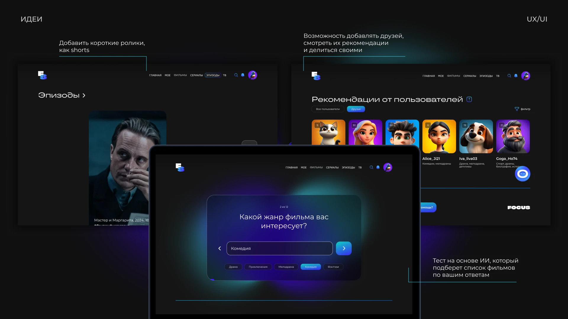 Online cinema service FOCUS UX/UI — Изображение №5 — Интерфейсы на Dprofile