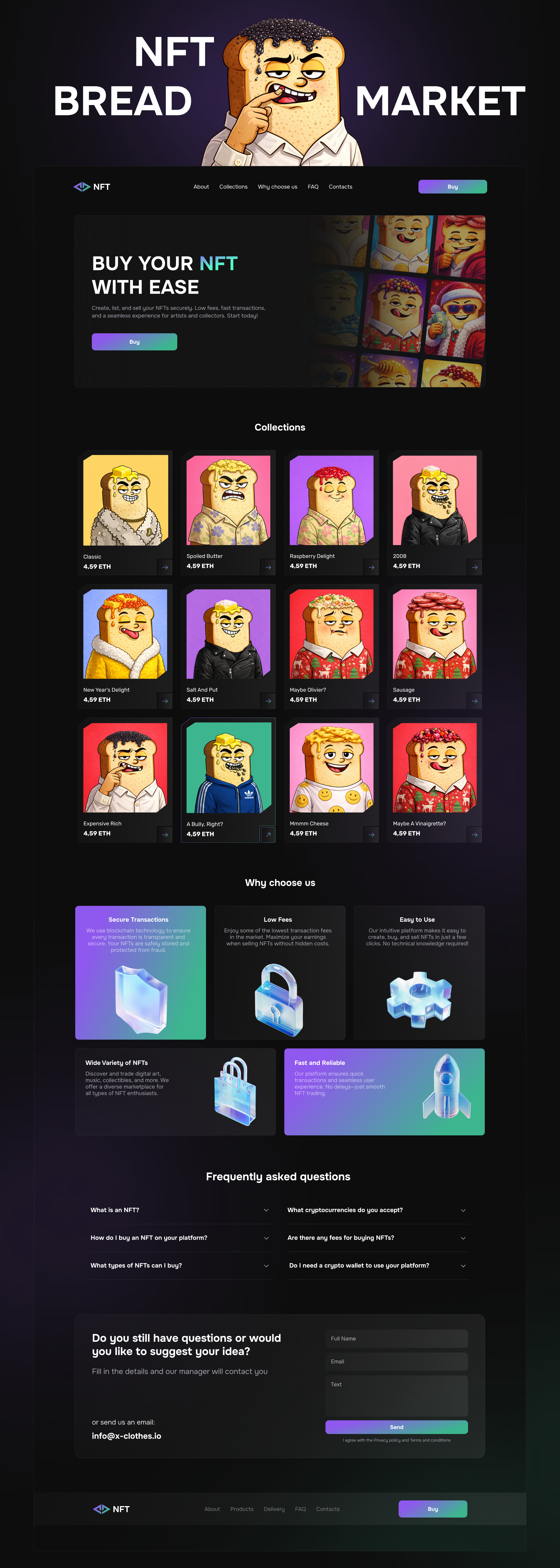 NFT Market Landing page — Изображение №1 — Интерфейсы на Dprofile