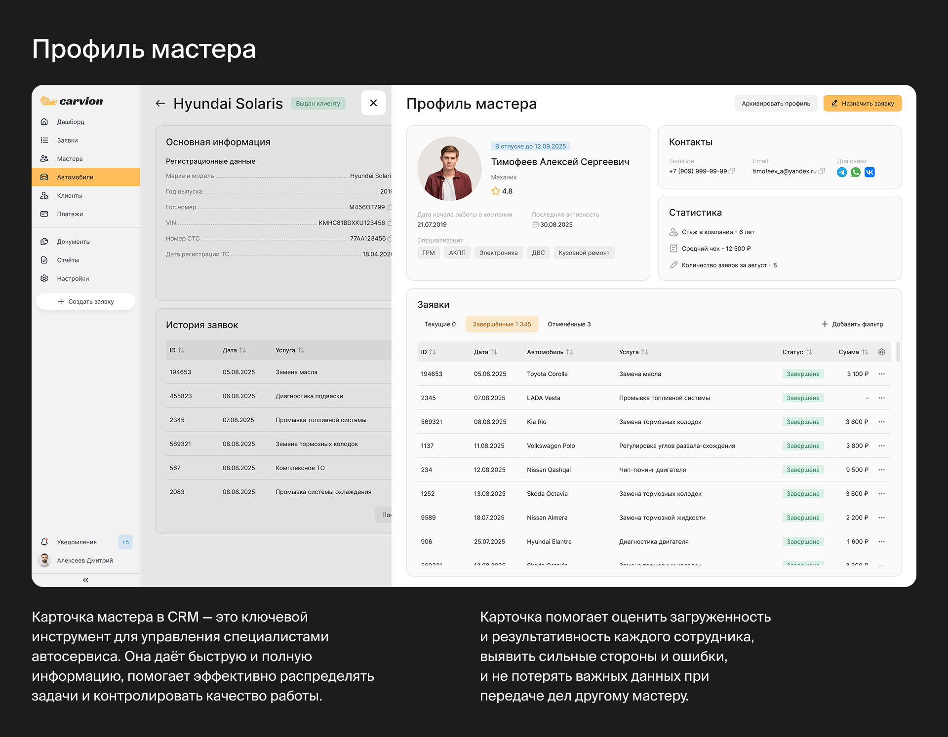 CRM система для автосервиса | UX / UI дизайн — Изображение №13 — Интерфейсы на Dprofile