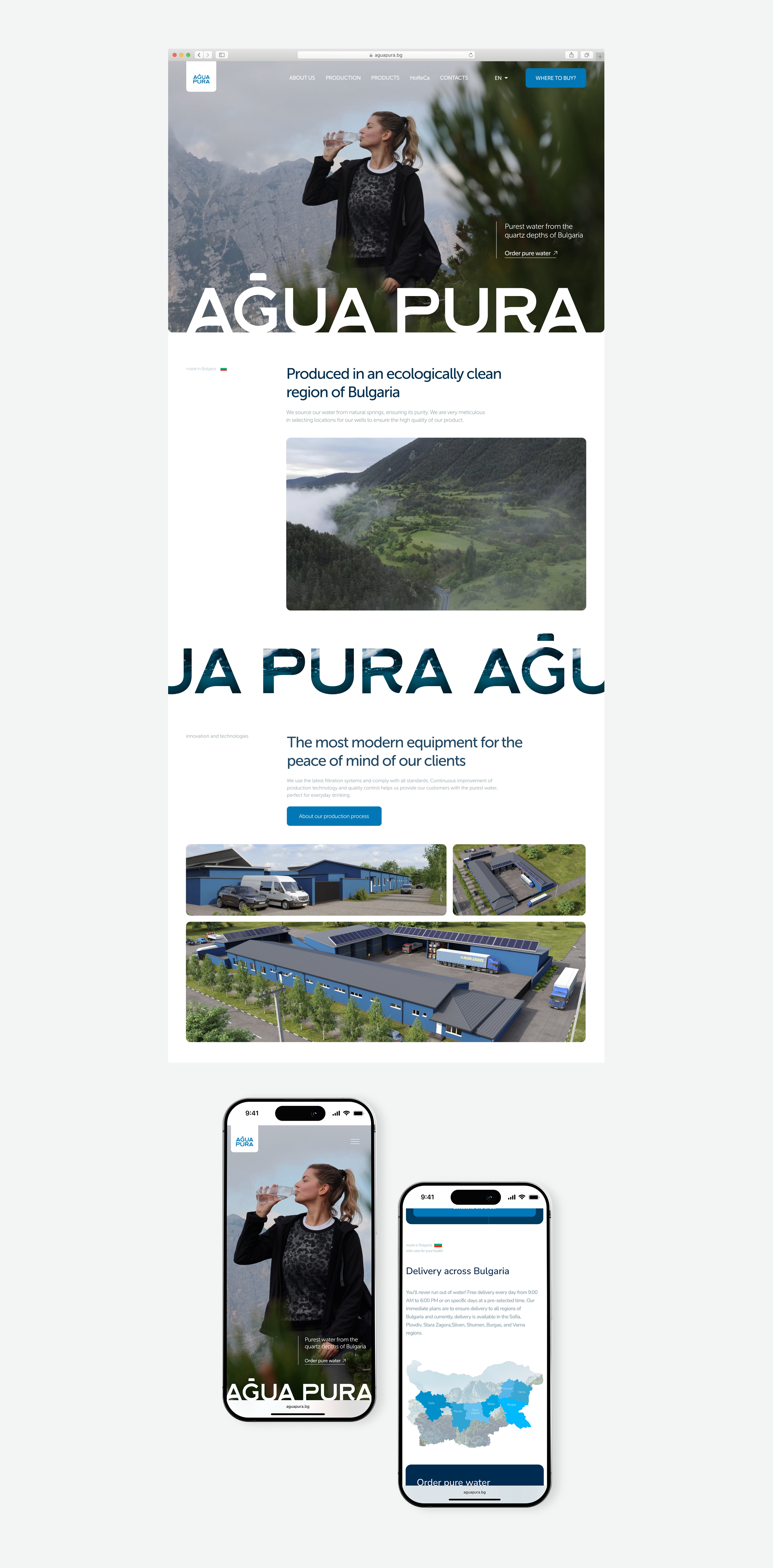 Agua Pura ⋅ Корпоративный сайт — Изображение №4 — Интерфейсы, Брендинг на Dprofile