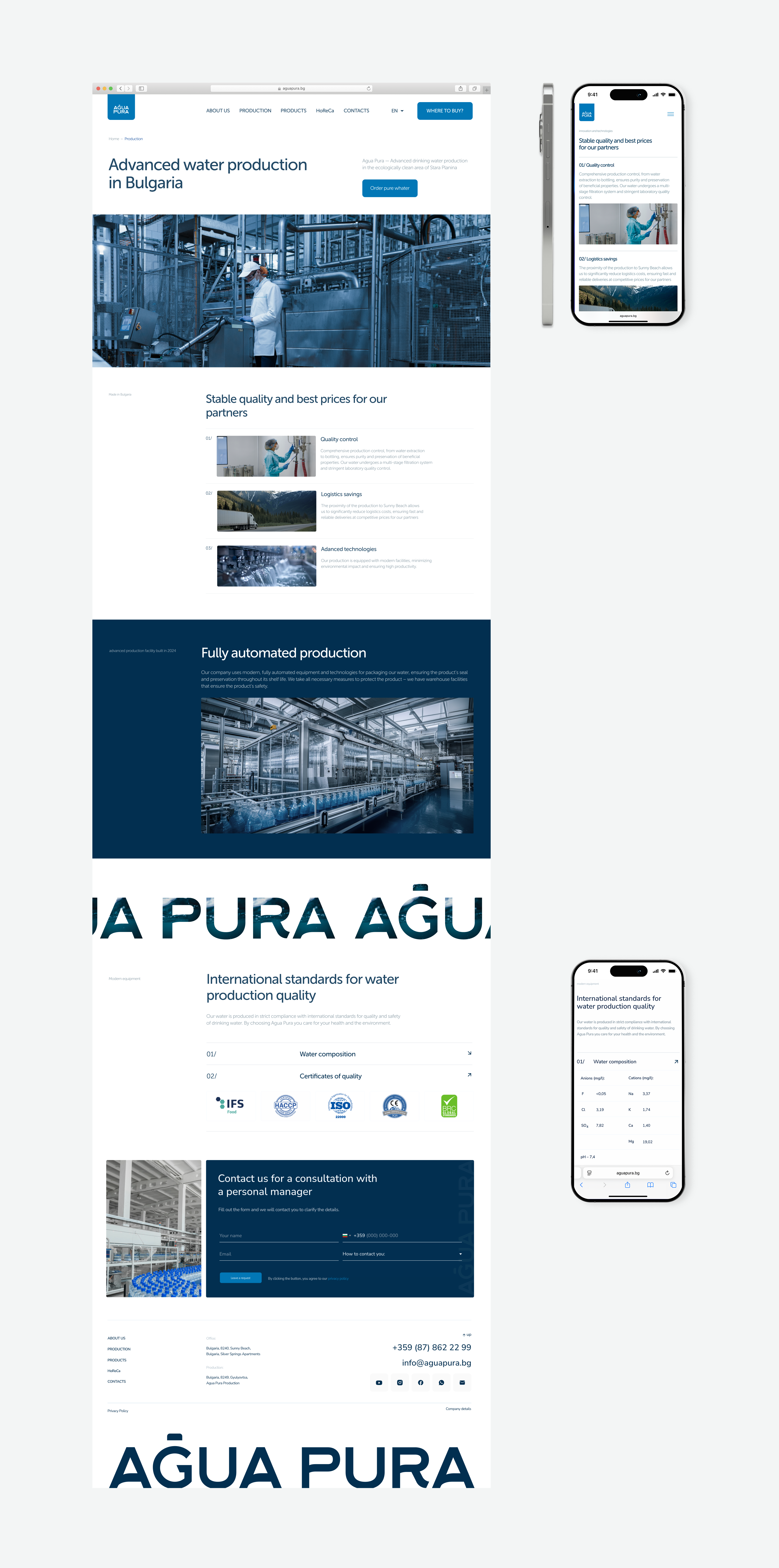 Agua Pura ⋅ Корпоративный сайт — Изображение №10 — Интерфейсы, Брендинг на Dprofile
