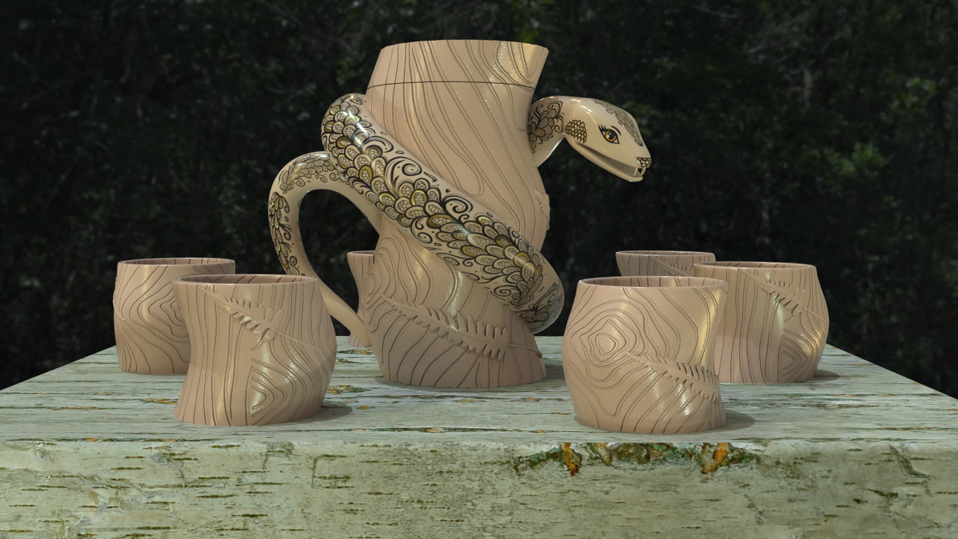 snake teapot — Изображение №6 — Иллюстрация на Dprofile