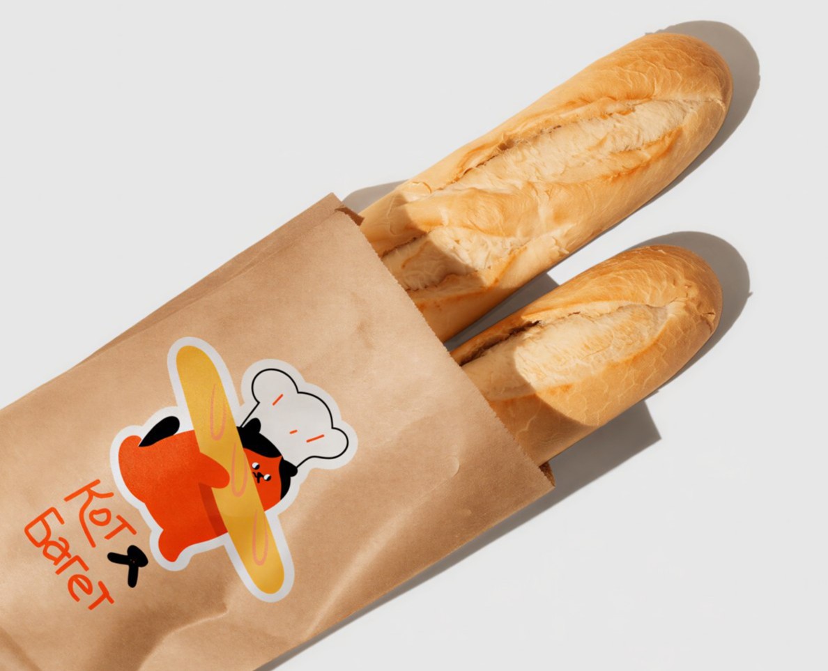 «Кот и багет» — концепт бренда пекарни — Брендинг, Иллюстрация на Dprofile