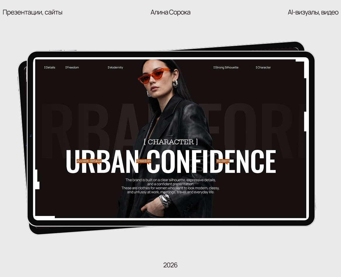 Презентация компании, презентация бренда одежды — Интерфейсы, Маркетинг на Dprofile