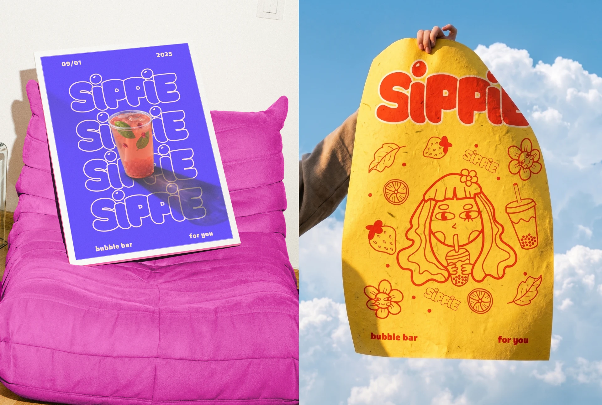 Sippie | Айдентика для Баббл ти из Канады — Изображение №11 — Брендинг, Иллюстрация на Dprofile