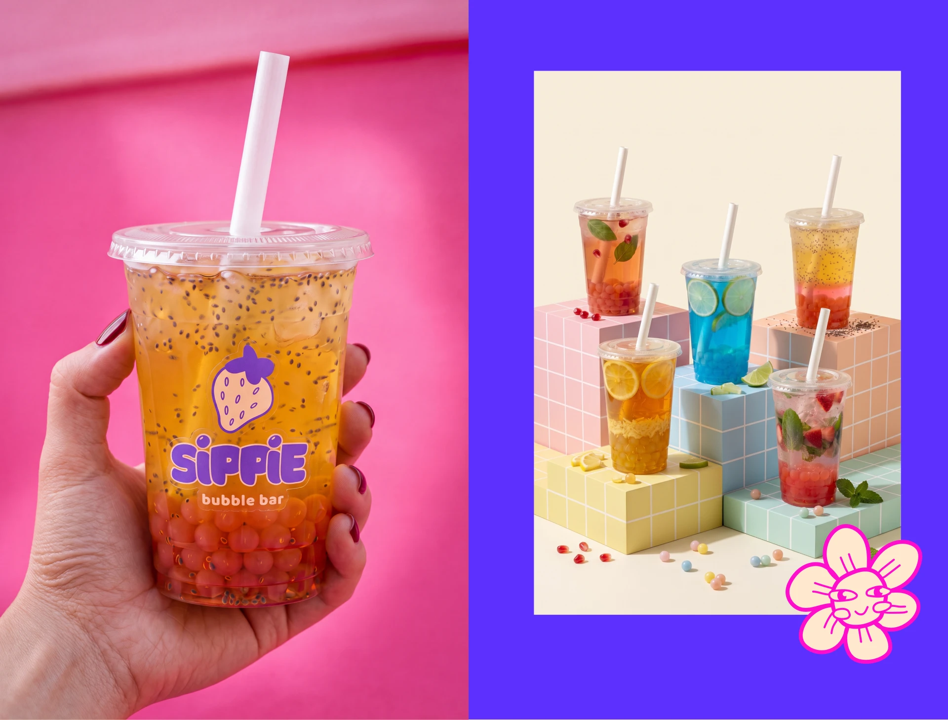 Sippie | Айдентика для Баббл ти из Канады — Изображение №17 — Брендинг, Иллюстрация на Dprofile