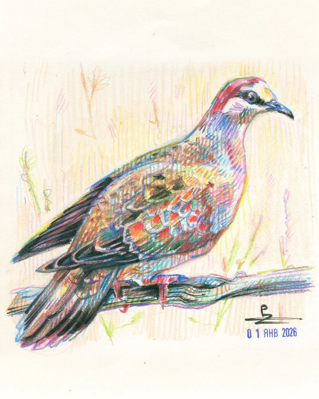 Птицы цветными карандашами — Изображение №1 — Иллюстрация, Графика на Dprofile