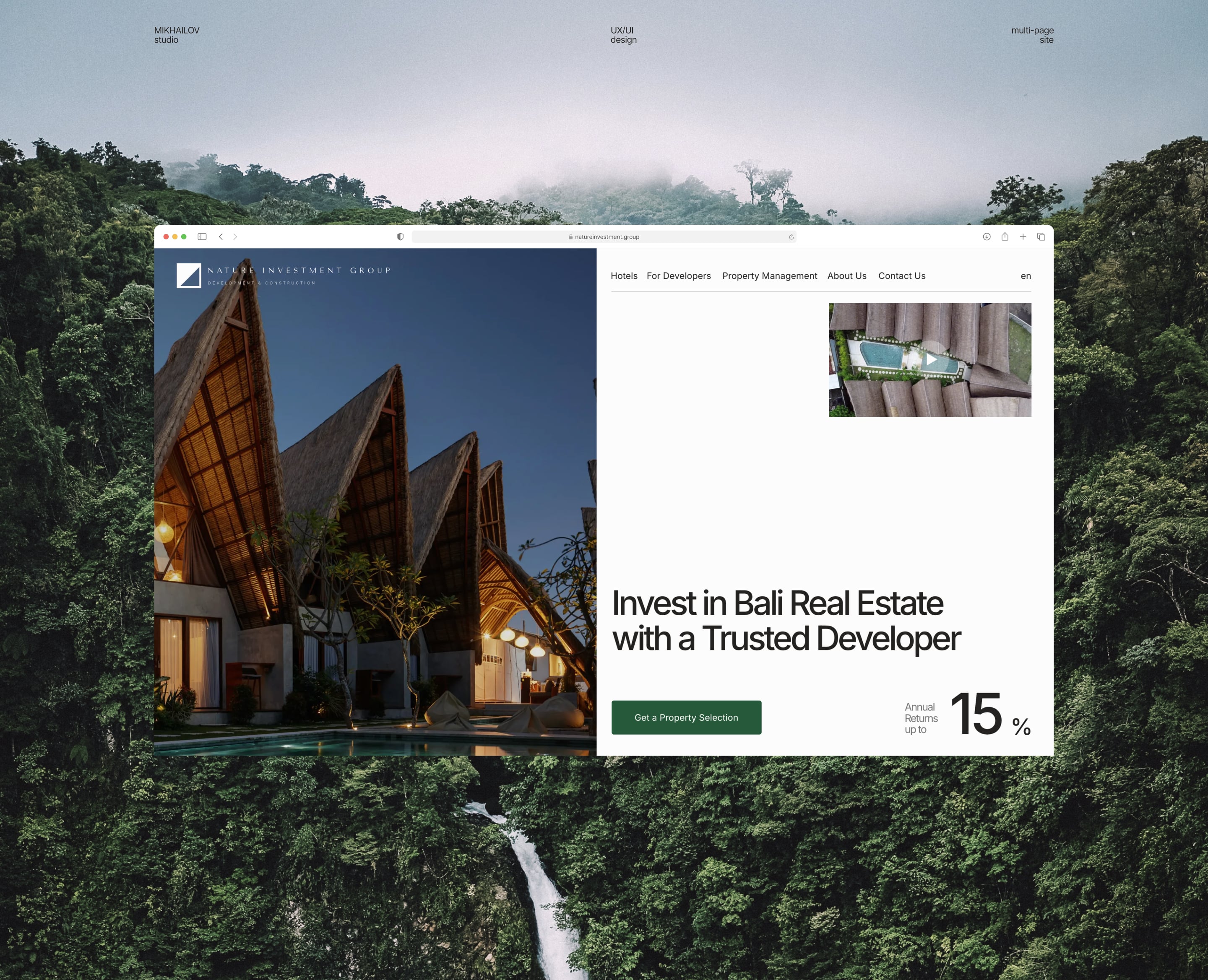 Bali Property & Hotel Investment — Изображение №1 — Интерфейсы, Анимация на Dprofile