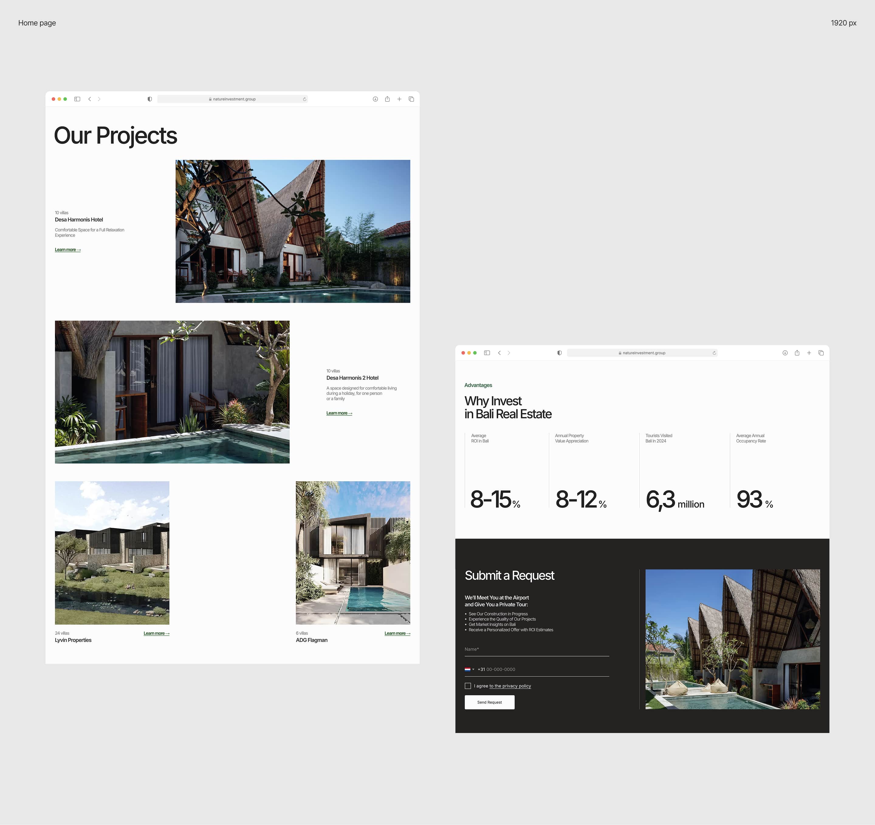 Bali Property & Hotel Investment — Изображение №3 — Интерфейсы, Анимация на Dprofile