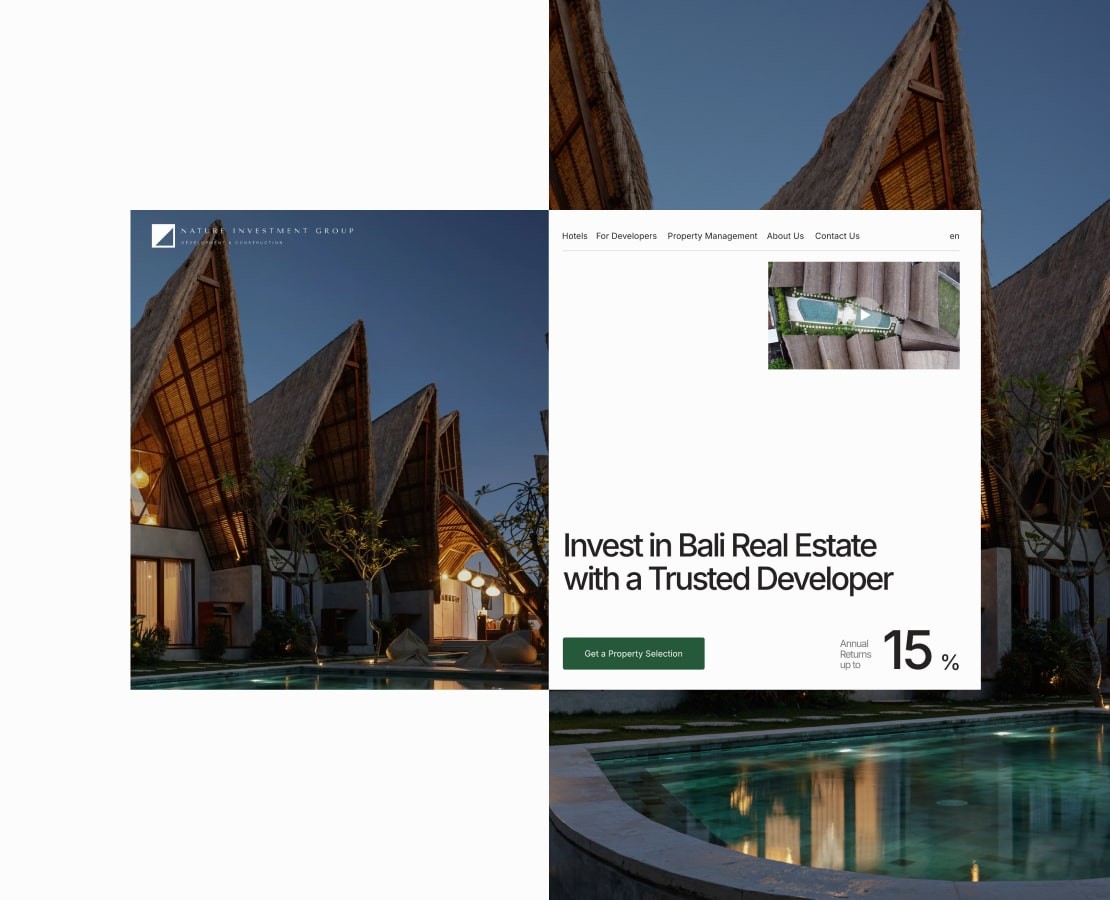 Bali Property & Hotel Investment — Интерфейсы, Анимация на Dprofile