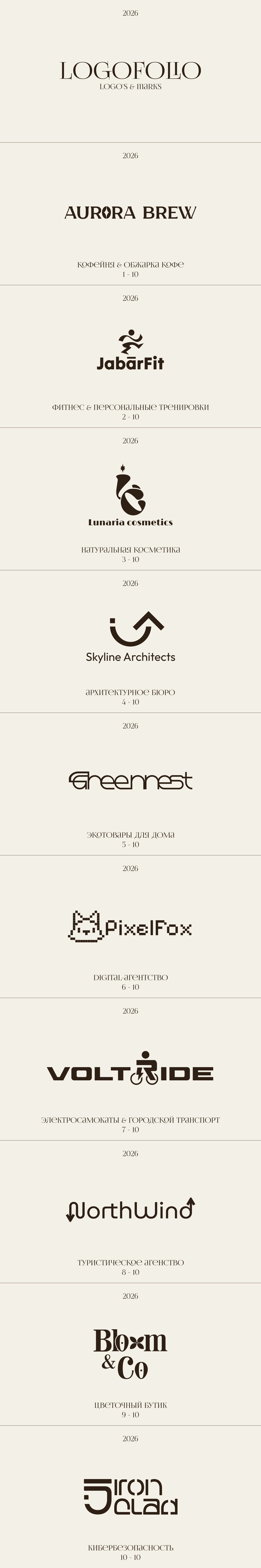 LOGOFOLIO - 2026 — Изображение №1 — Брендинг на Dprofile