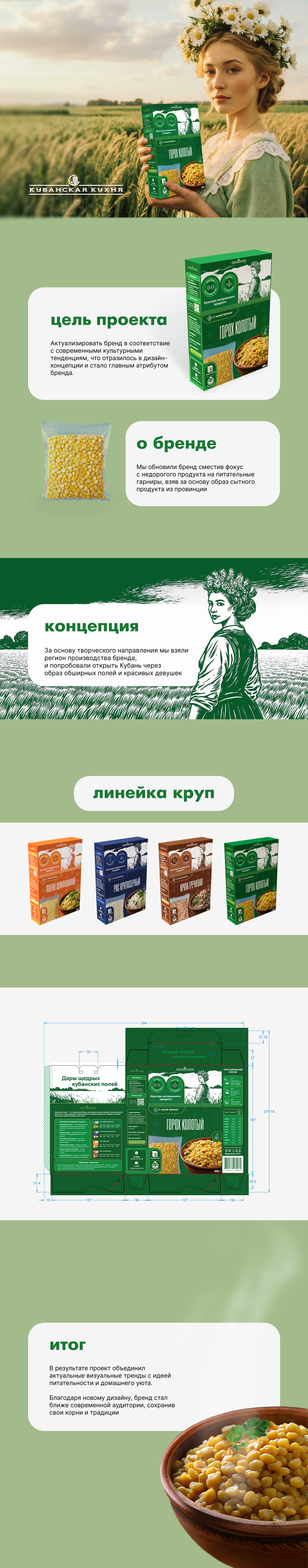 Упаковка крупы «Кубанская кухня» — Изображение №1 — Брендинг на Dprofile