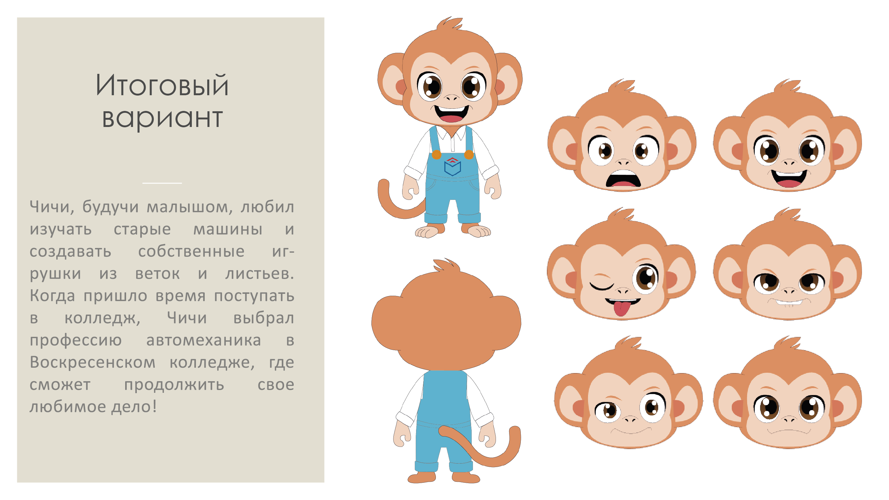 Маскот для "Воскресенского колледжа" - Обезьянка Чичи — Изображение №5 — Иллюстрация на Dprofile