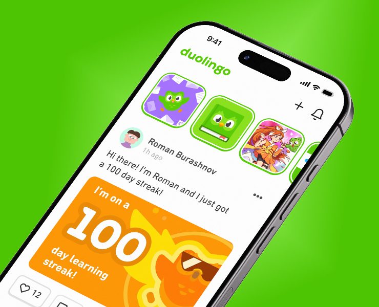 Duolingo — Social feed redesign — Интерфейсы, Анимация на Dprofile