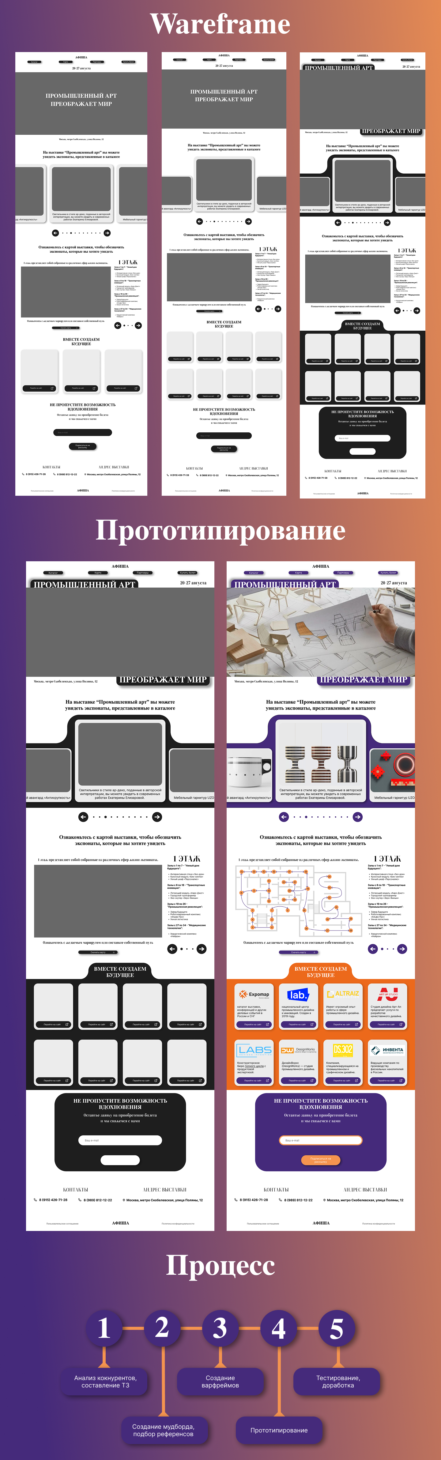 Одностраничный сайт-афиша выставки промышленного дизайна — Изображение №2 — Графика на Dprofile