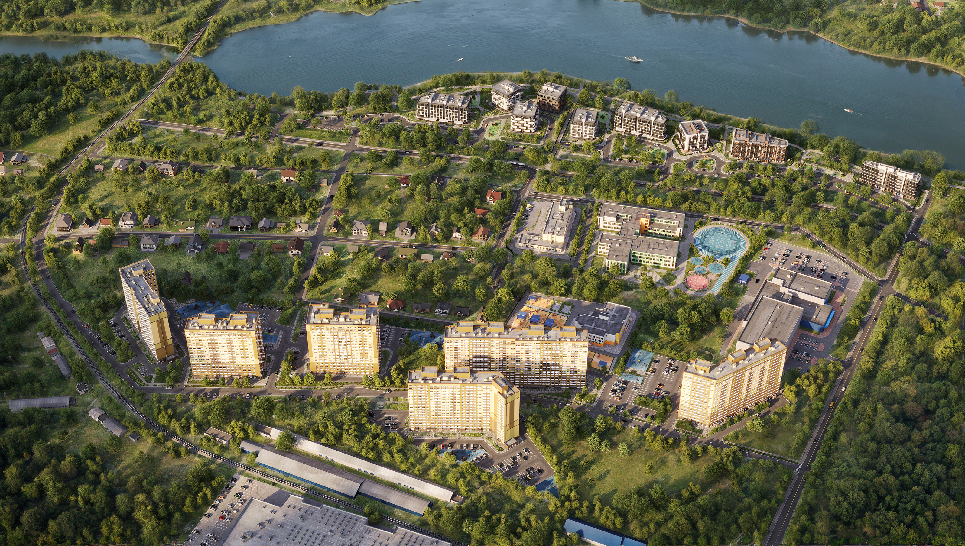 3Д Визуализация генерального плана микрорайона — Изображение №1 — 3D, Архитектура на Dprofile