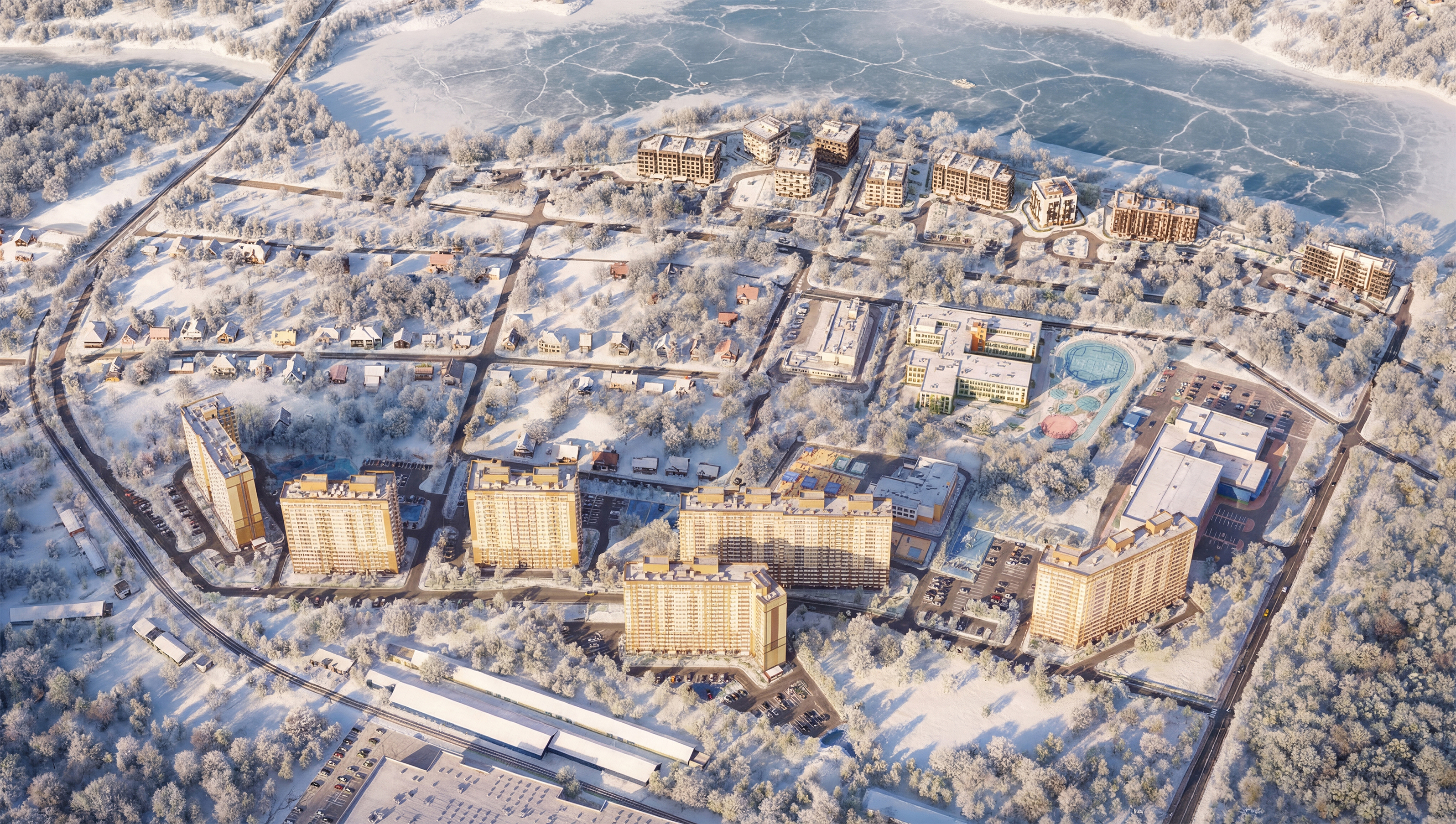 3Д Визуализация генерального плана микрорайона — Изображение №3 — 3D, Архитектура на Dprofile