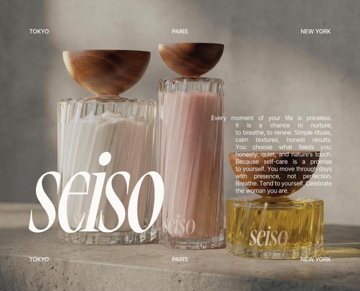 Seiso | Beauty brand concept and AI model — Брендинг на Dprofile