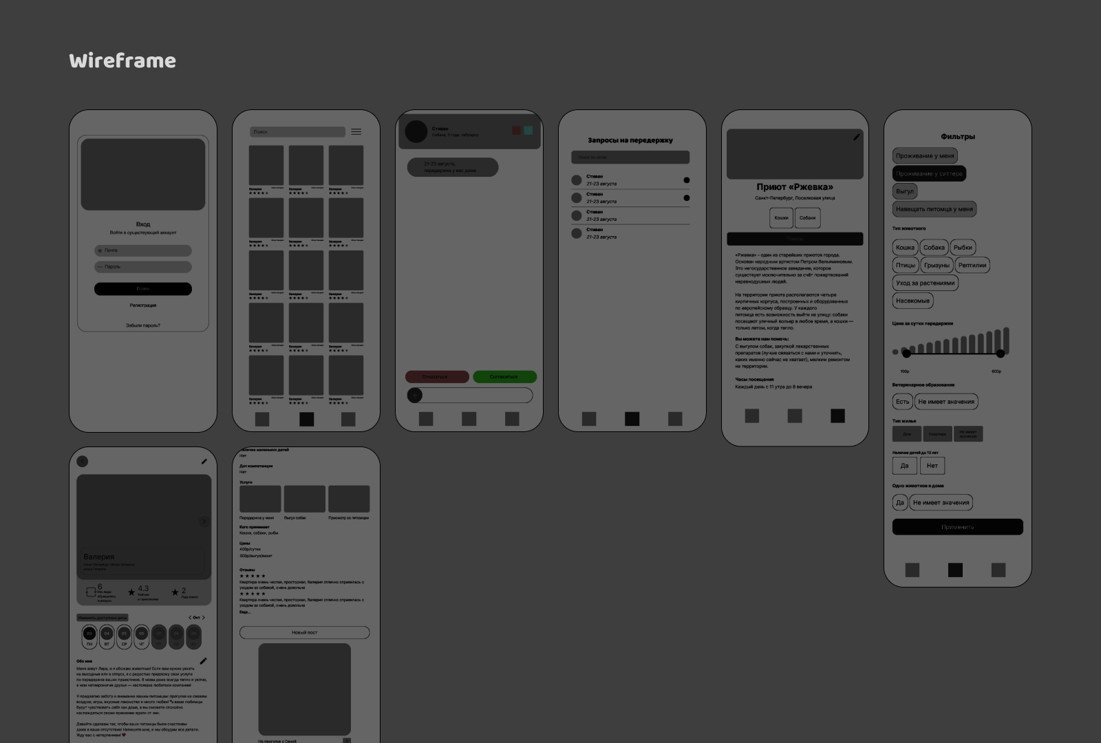 сервис по поиску передержки Pat my Pet — Изображение №8 — Интерфейсы на Dprofile