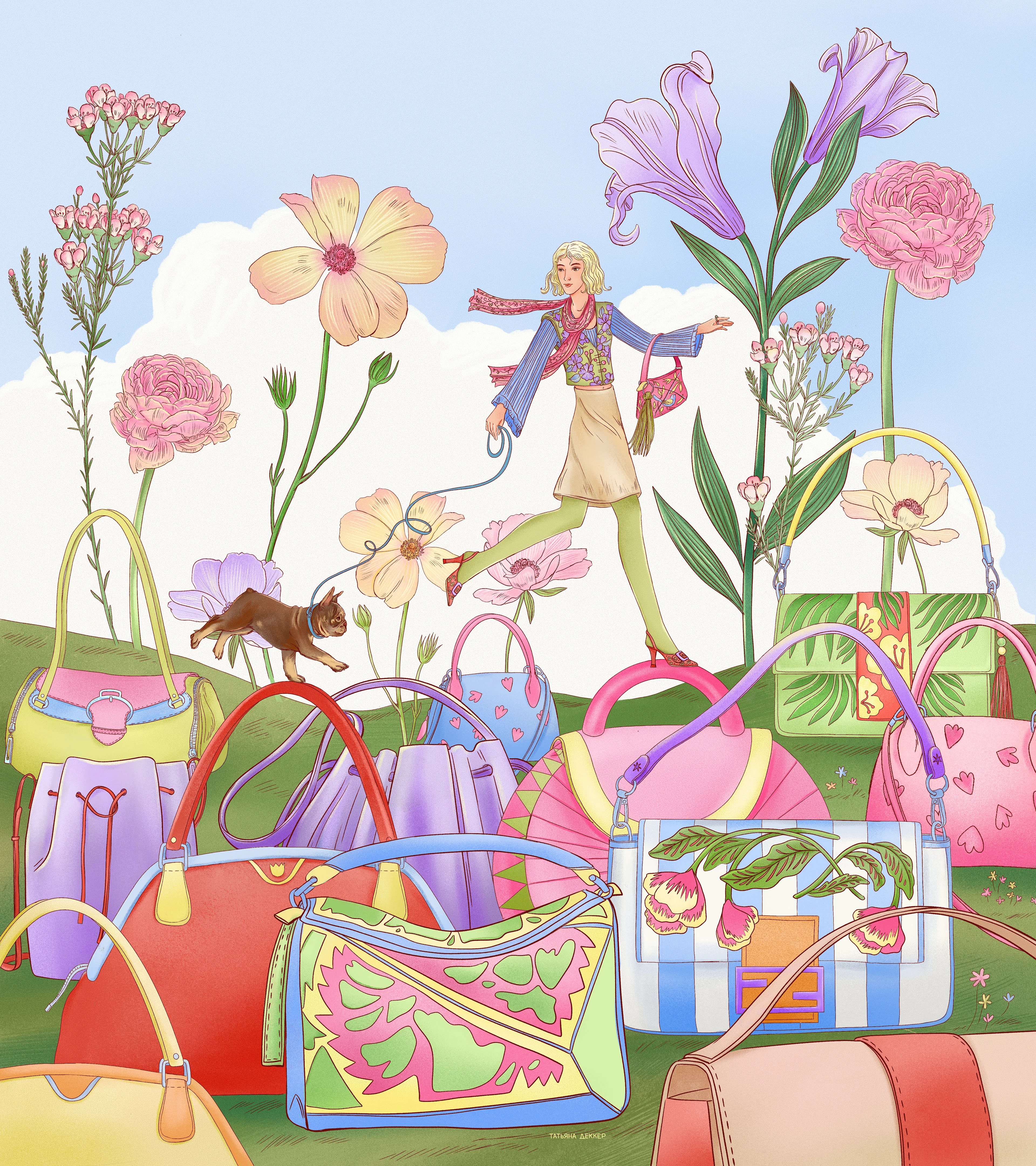Коммерческая иллюстрация для бренда сумок| editorial art — Изображение №1 — Брендинг, Иллюстрация на Dprofile