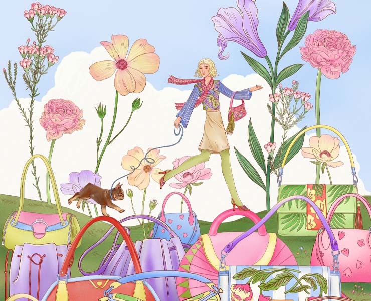 Коммерческая иллюстрация для бренда сумок| editorial art на Dprofile
