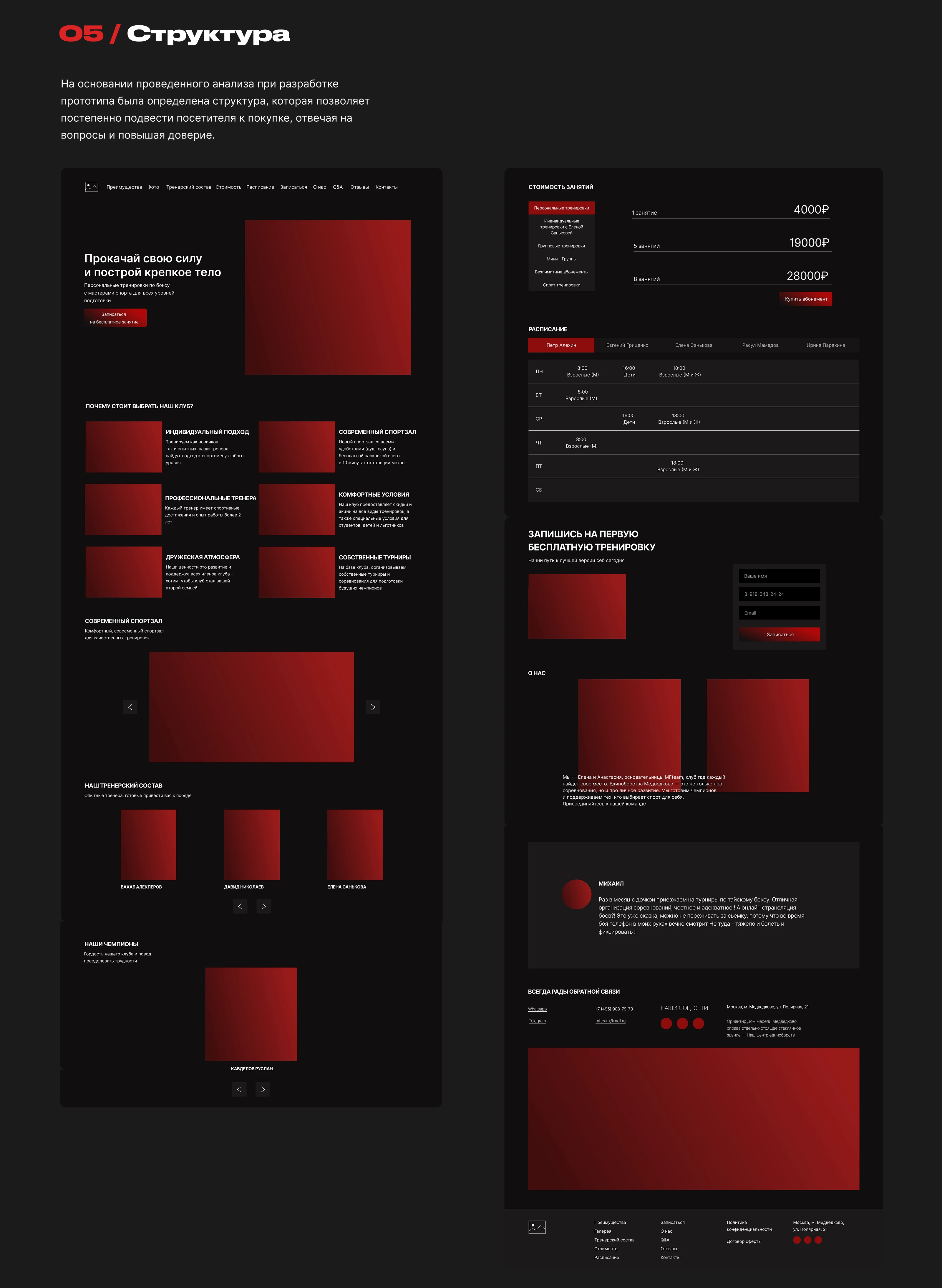 Клуб единоборств «MF TEAM» — Изображение №9 — Интерфейсы на Dprofile