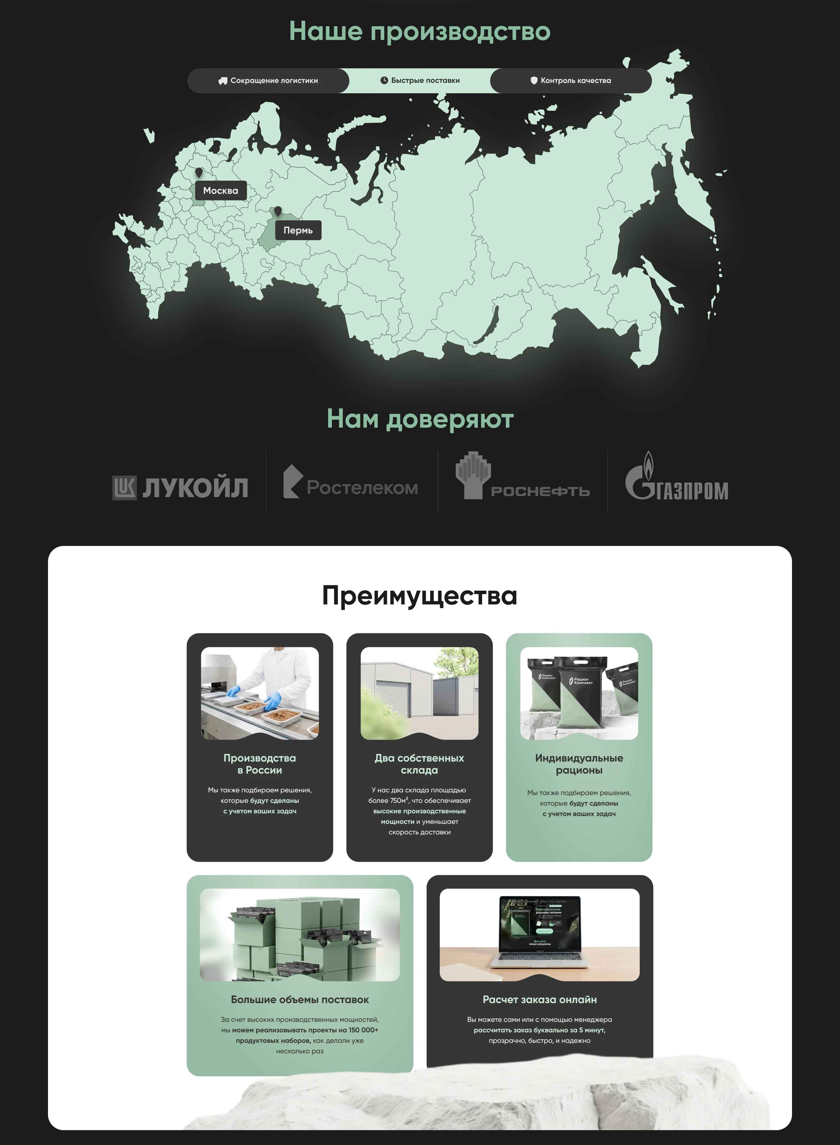 Сайт для компании рационов питания / Landing Page — Изображение №6 — Интерфейсы, Брендинг на Dprofile