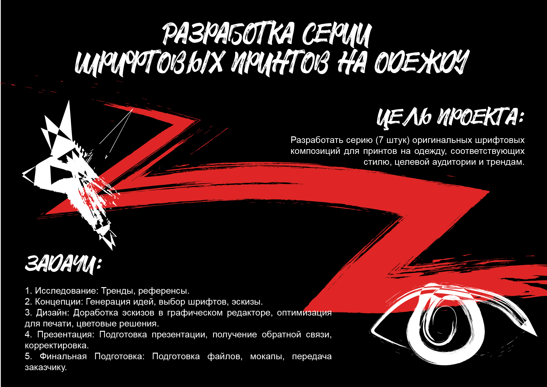 Разработка серии шрифтовых композиций принтов на одежду — Изображение №1 — Брендинг, Графика на Dprofile