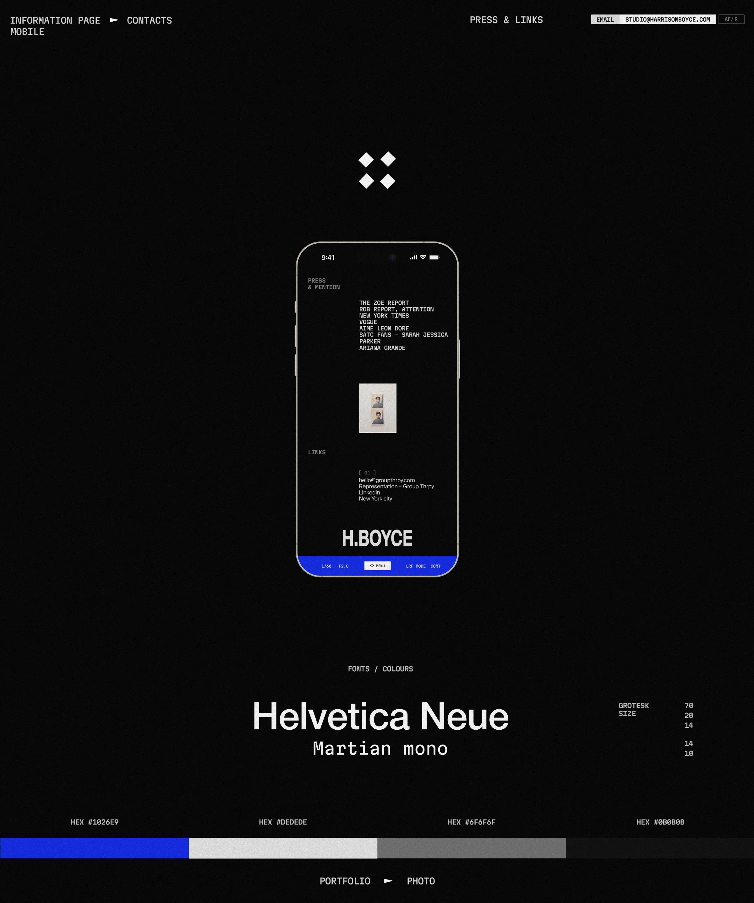 Harrison Boyce portfolio website [ redesign concept ] — Изображение №7 — Интерфейсы на Dprofile