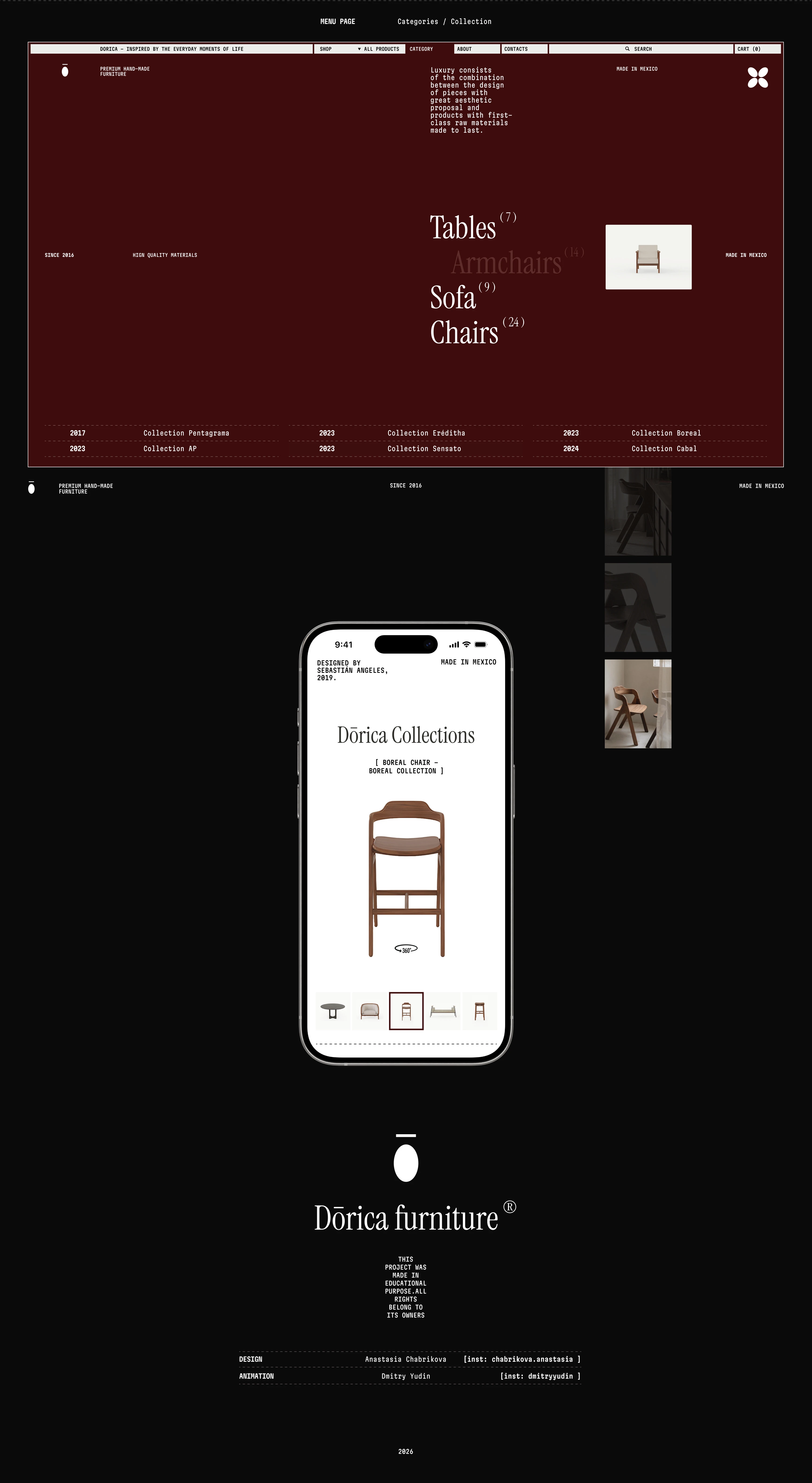 Dōrica Furniture | интернет-магазин премиум мебели — Изображение №8 — Интерфейсы на Dprofile