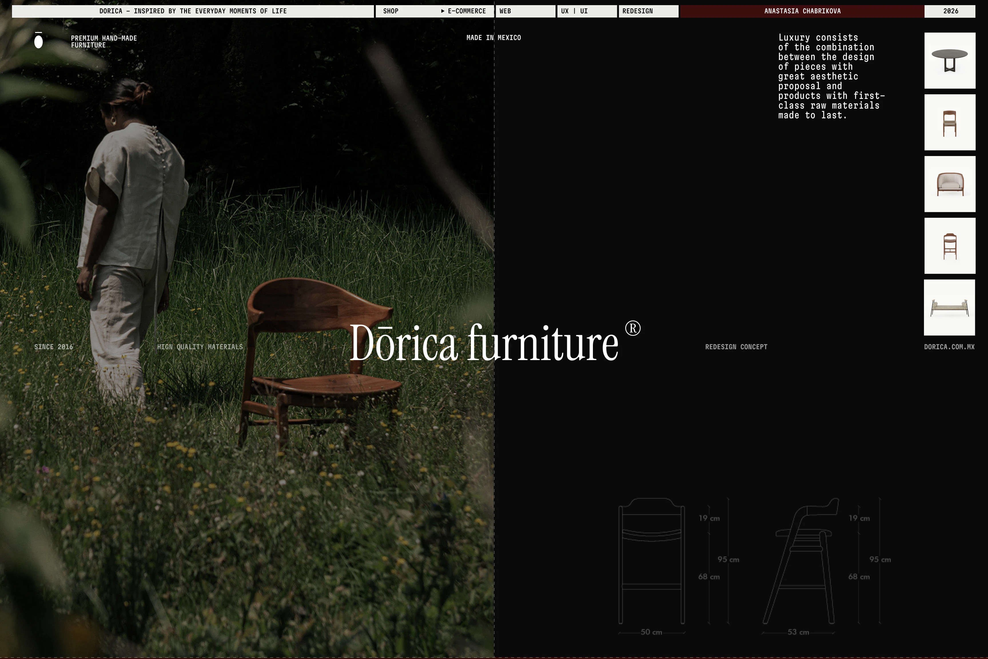 Dōrica Furniture | интернет-магазин премиум мебели — Изображение №1 — Интерфейсы на Dprofile