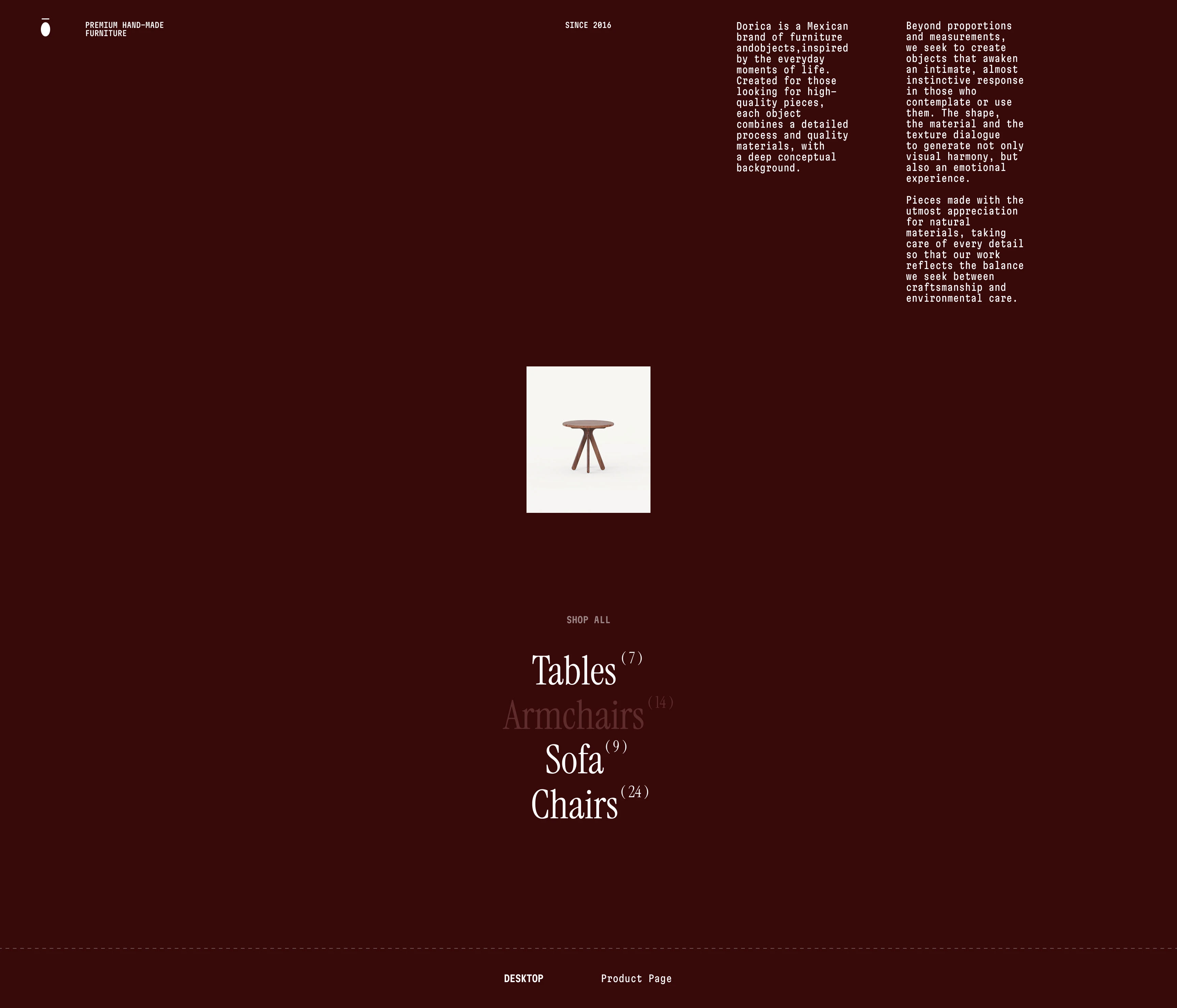 Dōrica Furniture | интернет-магазин премиум мебели — Изображение №2 — Интерфейсы на Dprofile