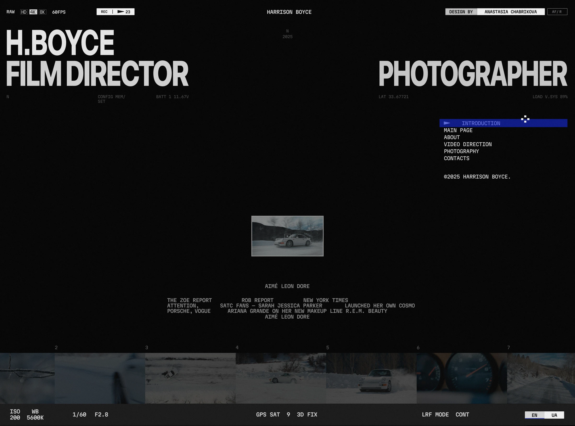Harrison Boyce portfolio website [ redesign concept ] — Изображение №1 — Интерфейсы на Dprofile