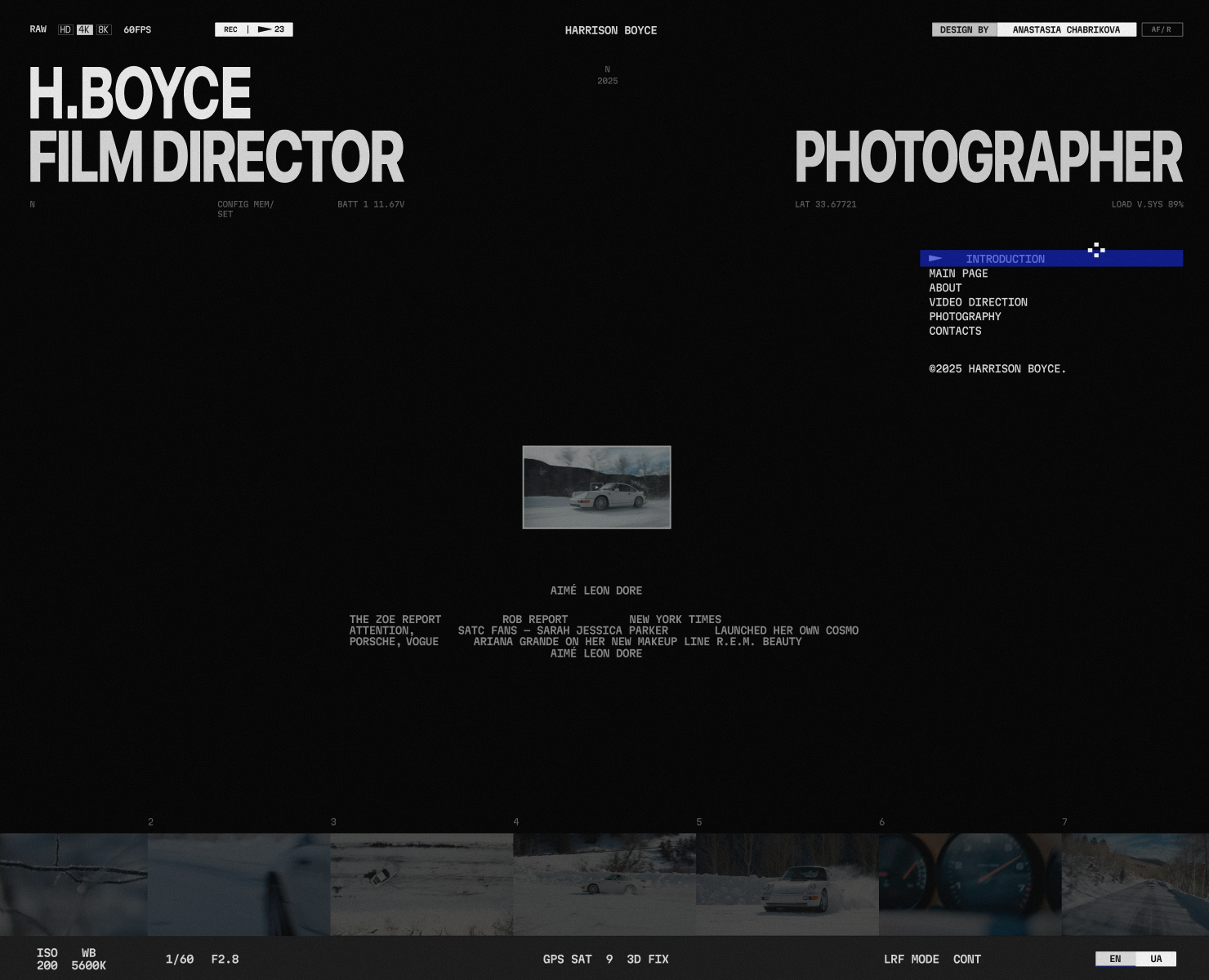 Harrison Boyce portfolio website [ redesign concept ] на Dprofile