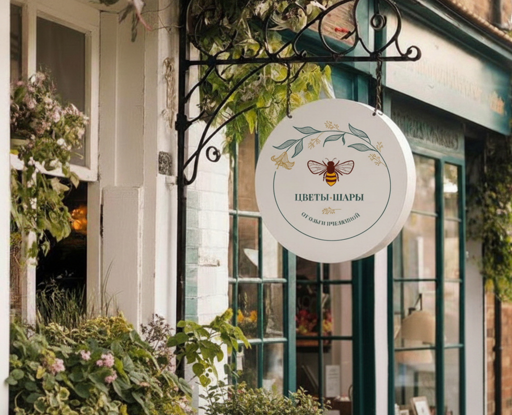 Айдентика «ЦВЕТЫ • ШАРЫ от Ольги Пчелкиной» — Брендинг, Архитектура на Dprofile