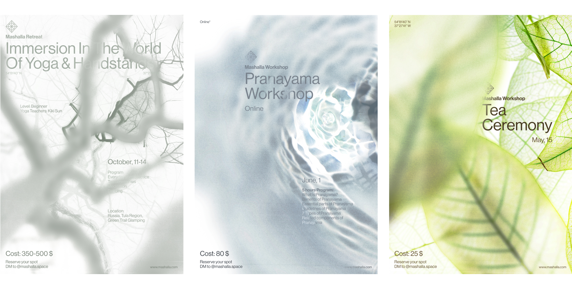 Йога-ретрит Mashalla — Изображение №6 — Брендинг, Графика на Dprofile