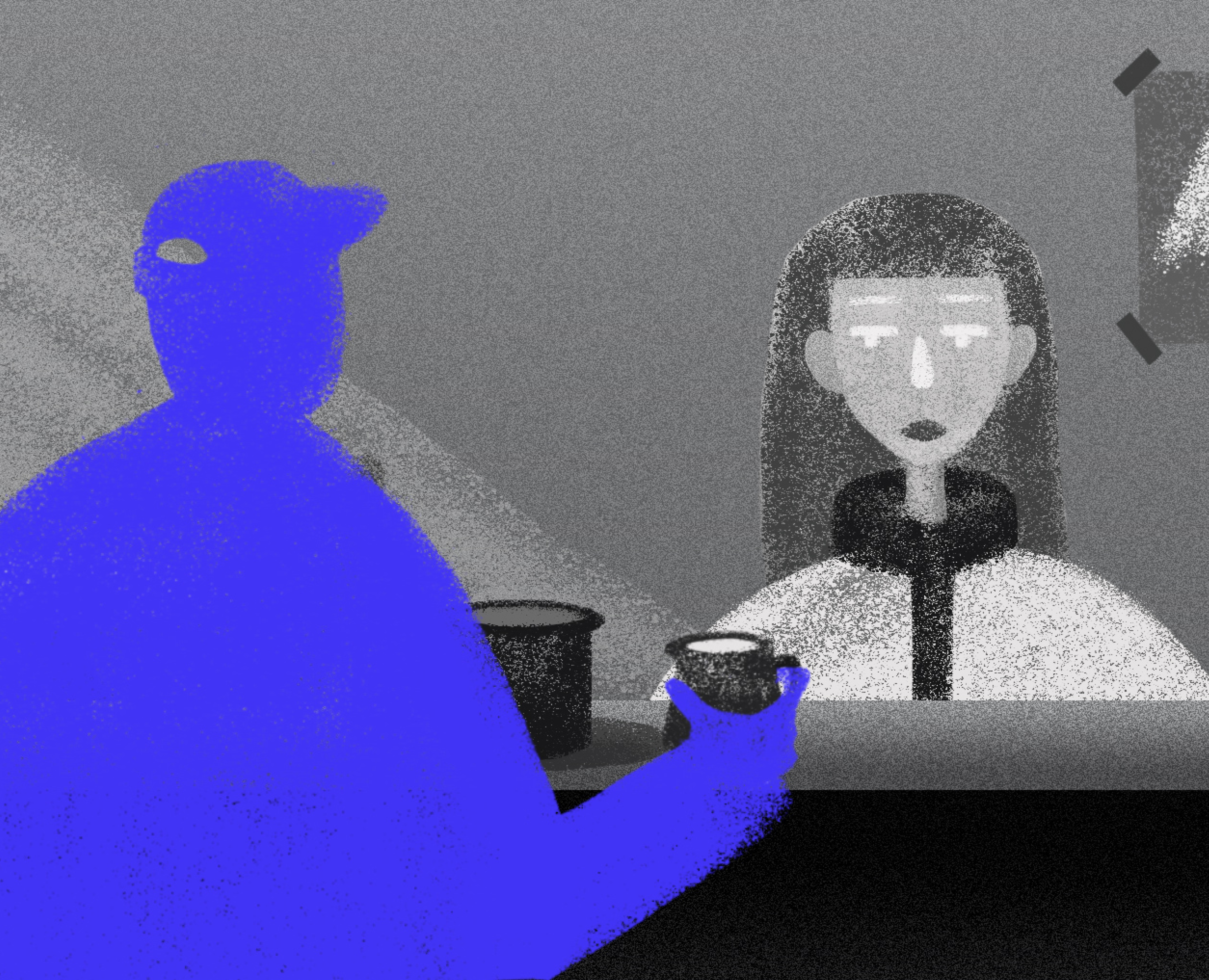 Синий. Сбои в матрице — Иллюстрация, Анимация на Dprofile